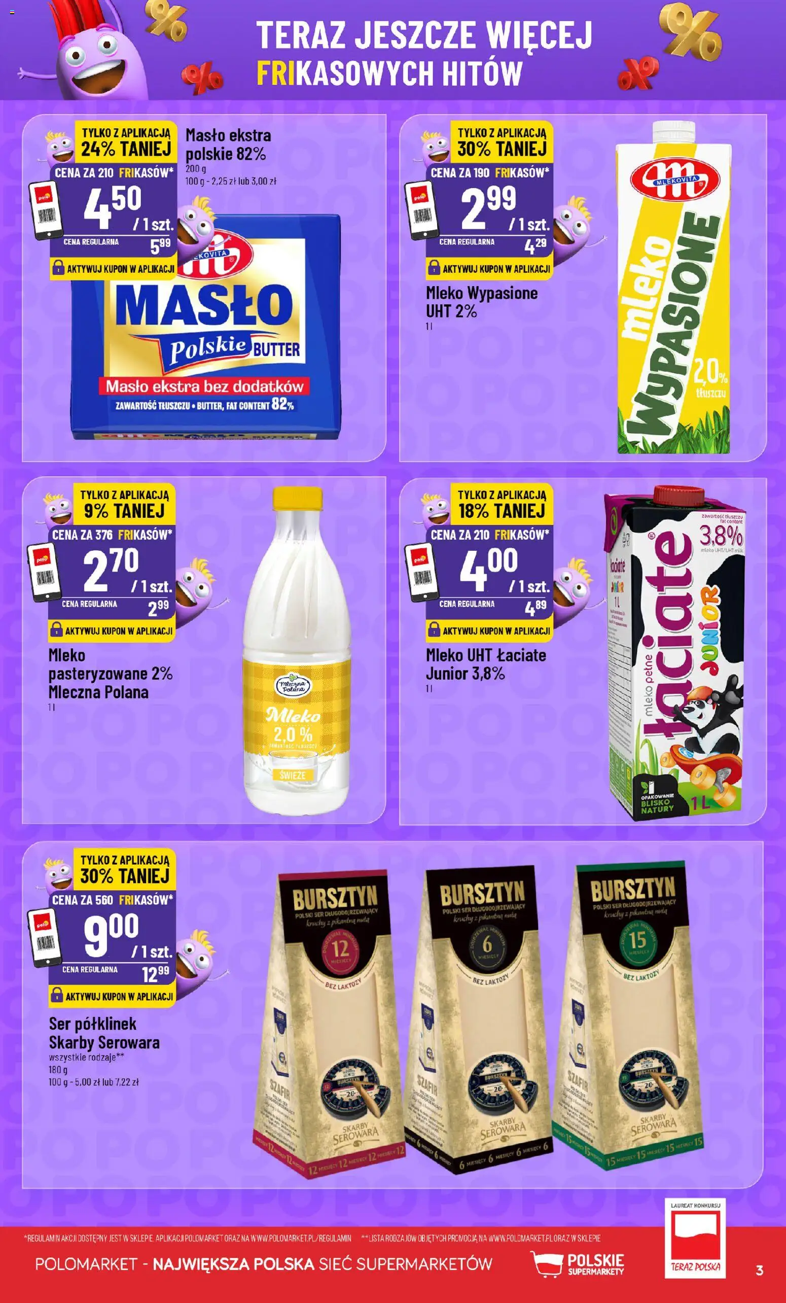 POLOmarket gazetka - Frikasowe Hity od 07.10.2026 | Strona: 3 | Produkty: Mleko wypasione, Bez laktozy, Mleko, Mleko UHT