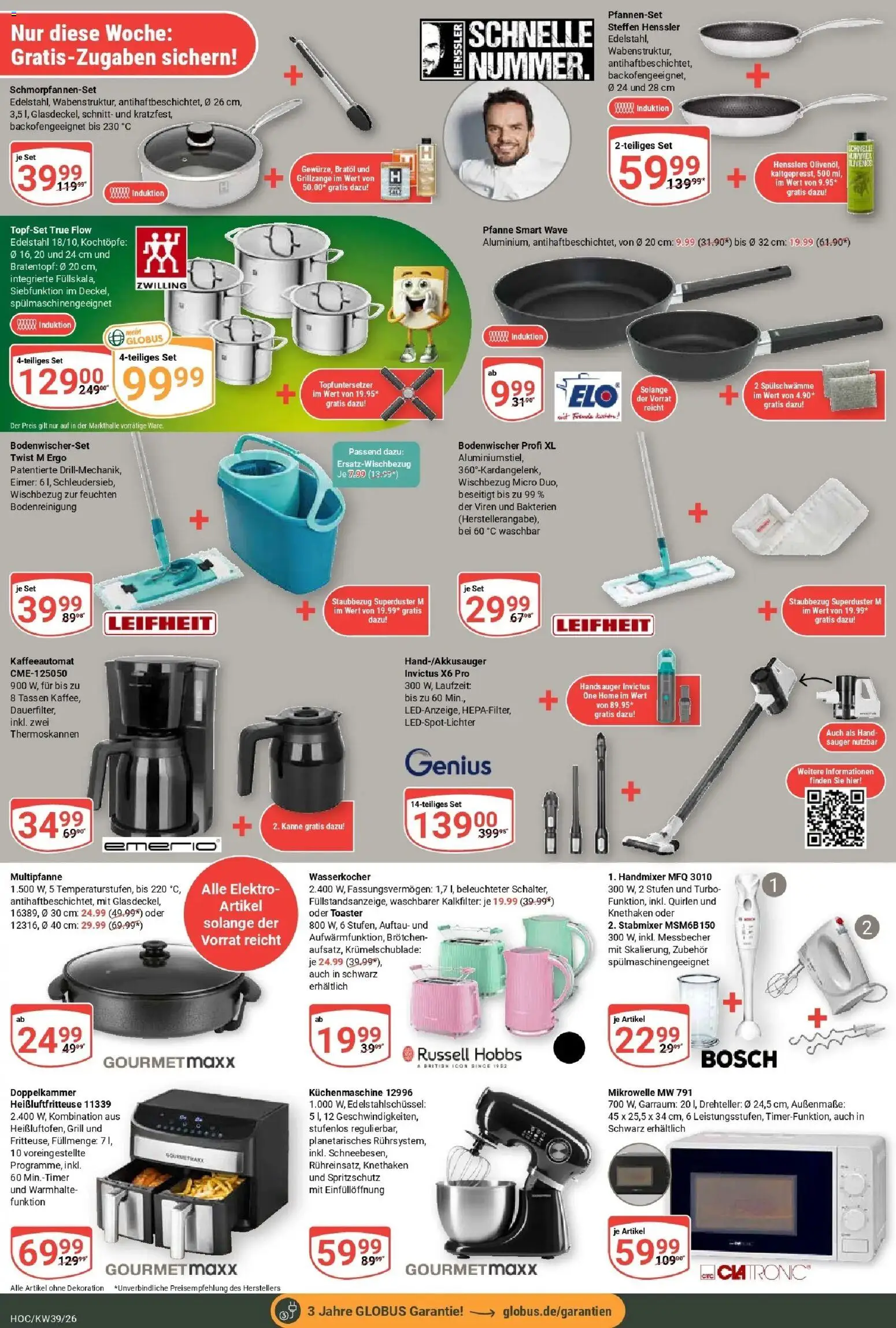 Globus Prospekt Hockenheim (ab 21.09.2026) » Angebote online | Seite: 29 | Produkte: Mikrowelle, Toaster, Stabmixer, Heißluftfritteuse