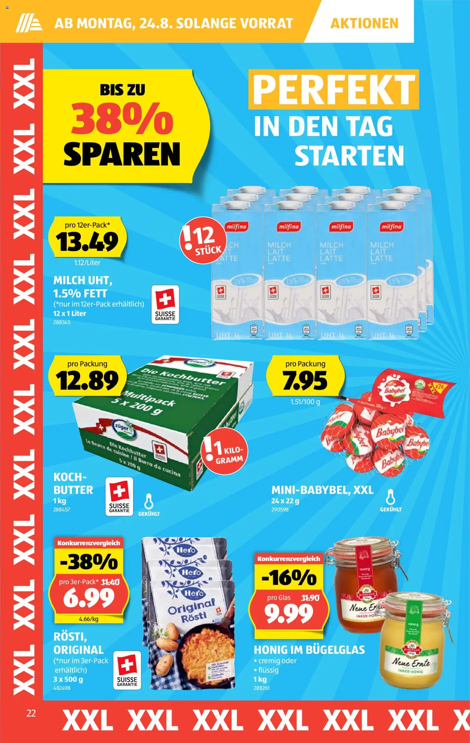 Aldi aktionen – gültig ab 20.08.2026 | Seite: 22 | Produkte: Milch, Butter, Glas