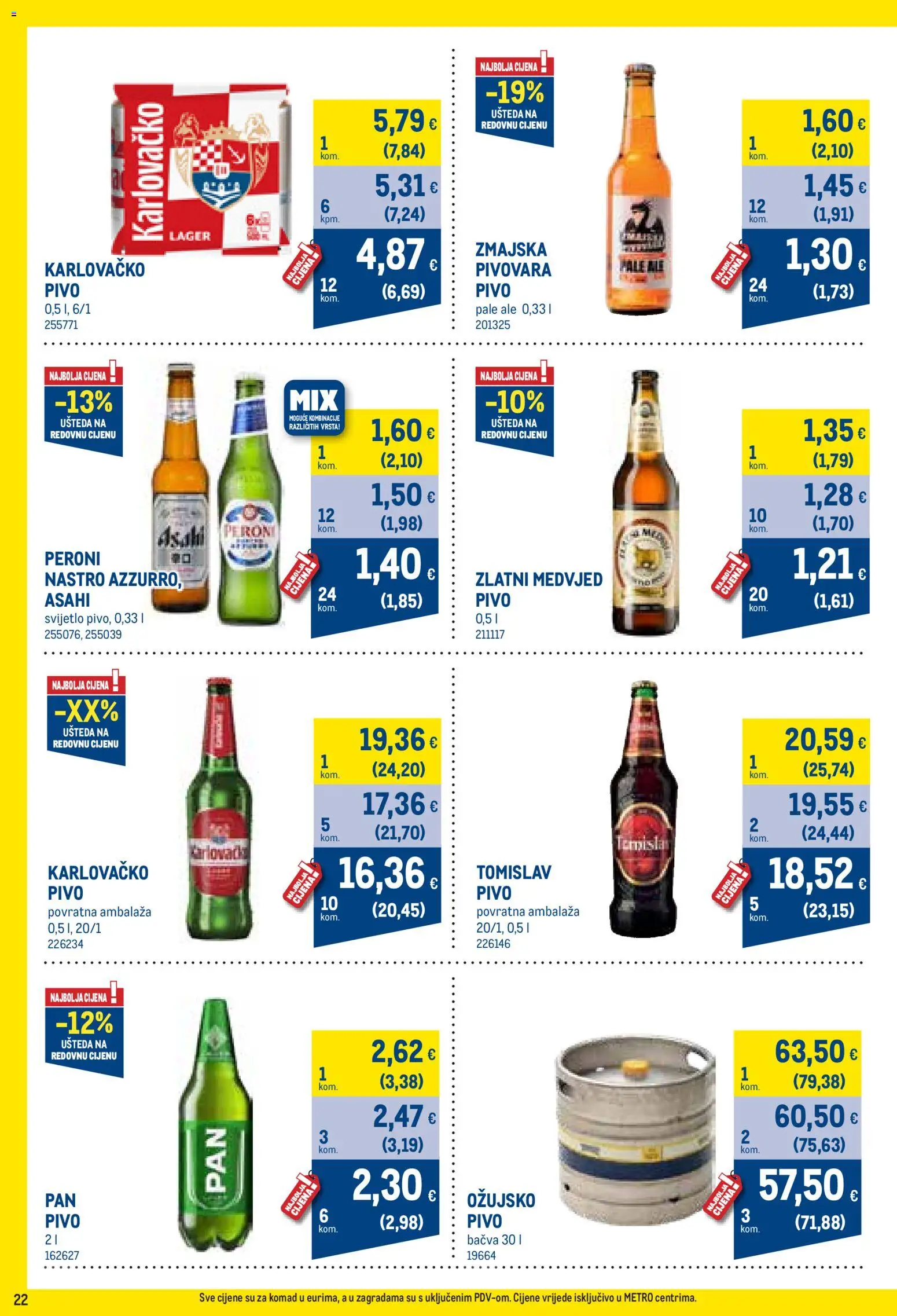 Metro katalog | vrijedi od 01.10.2026 | Stranica: 22 | Proizvodi: Ožujsko pivo, Pivo, Bačva, Lager
