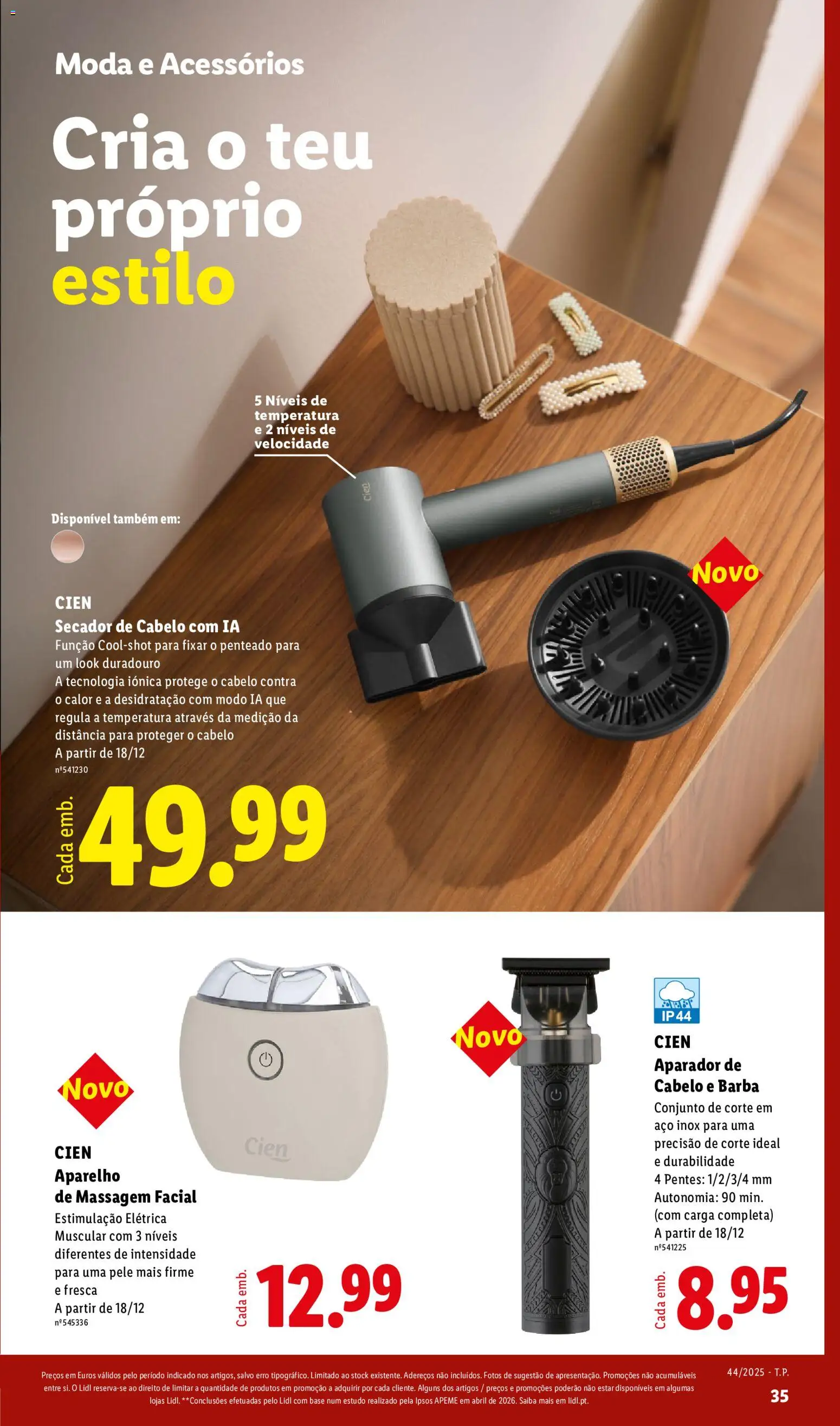 Lidl Folheto Especial Natal │ válido de 26/10/2026 | Página: 35 | Produtos: Secador, Secador de cabelo, Base, Aparador