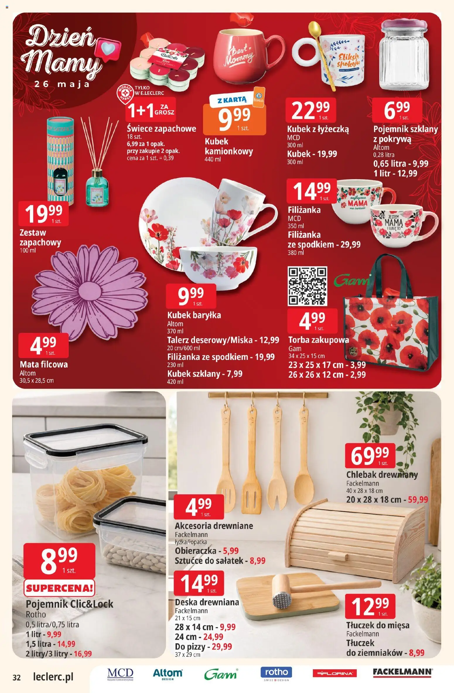 E.Leclerc gazetka - Elbląg od 19.05.2026 | Strona: 32 | Produkty: Karta, Torba, Sztućce, Świece