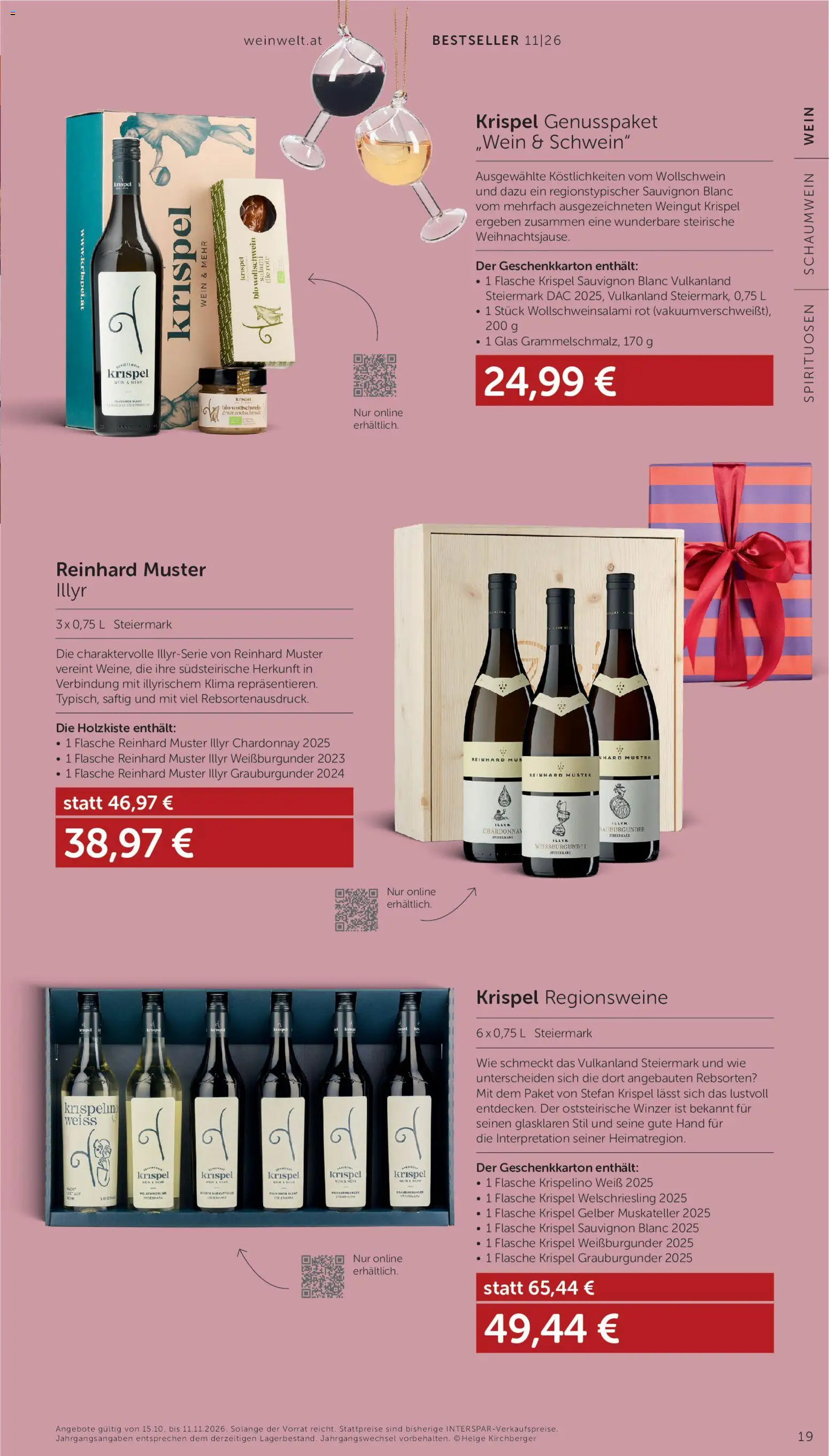 Interspar BEST -  SELLER gültig ab 15.10.2026 | Seite: 19 | Produkte: Salami, Wein