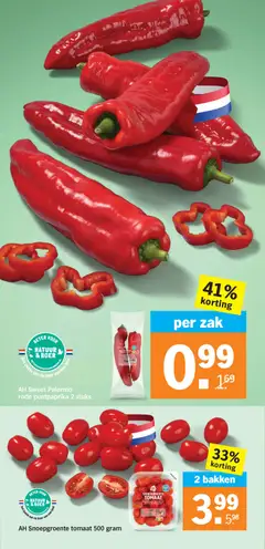 AH Snoepgroente tomaat, Snoepgroente tomaat 500 gram - Voorbeeld van een folder van Albert Heijn, geldig van 13-07-2026 | Pagina: 7 | Producten: Tomaat, Zak