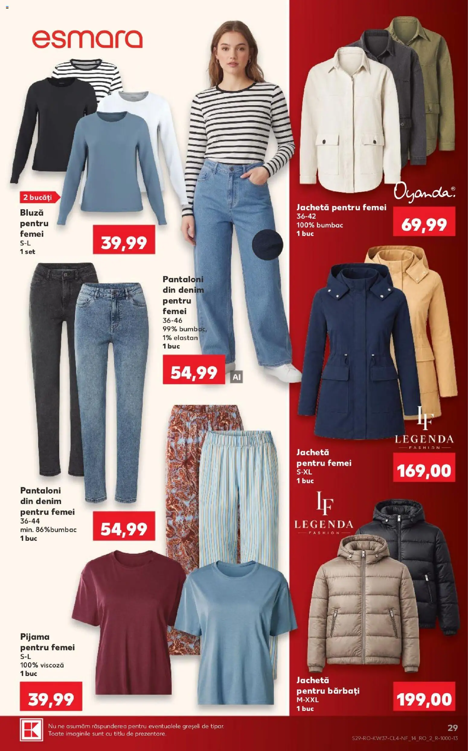 Noul catalog Kaufland – valabil de la 09.09.2026 | Pagină: 29 | Produse: Jachetă, Pijamă, Bluză, Pantaloni