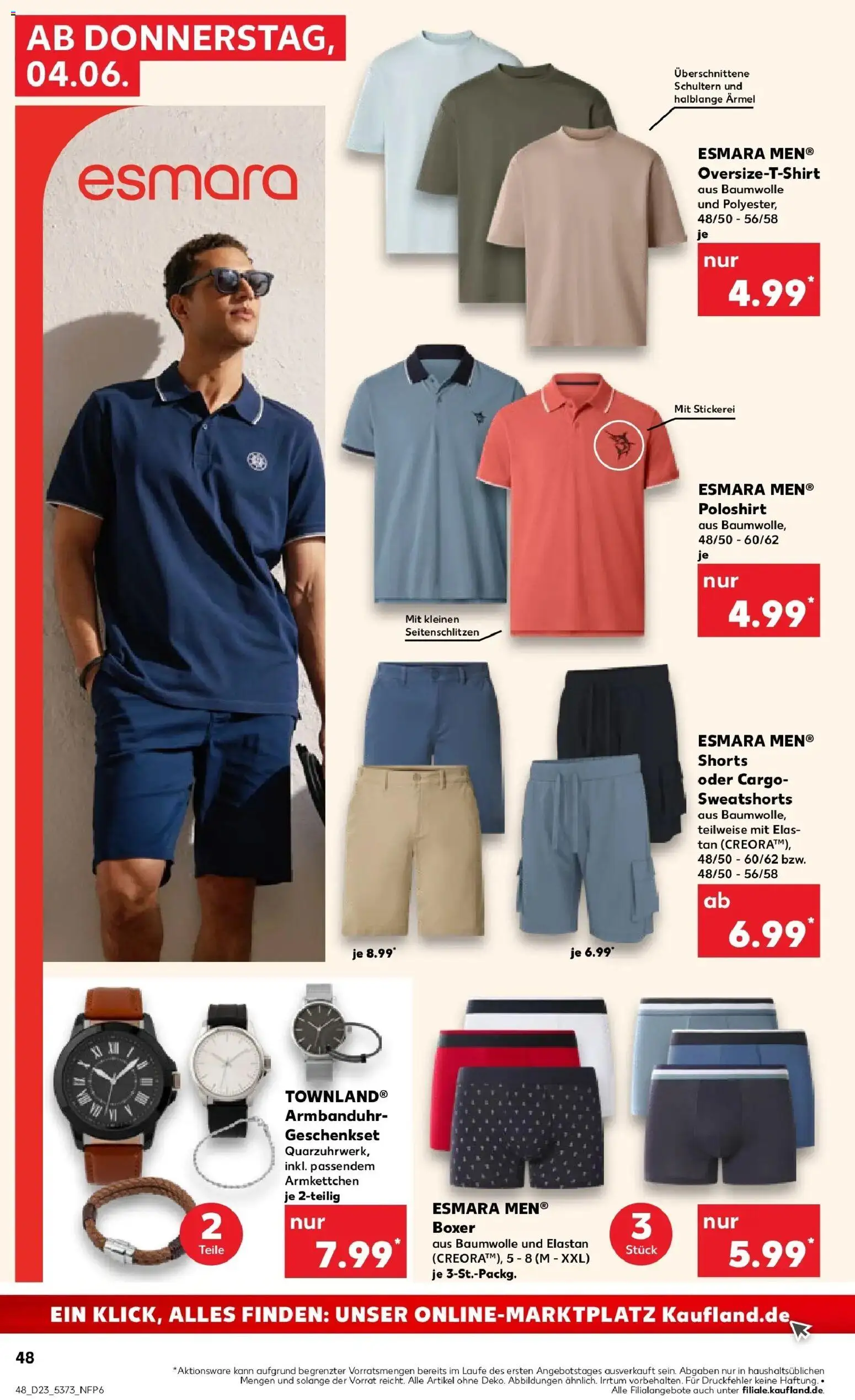 Kaufland Prospekt Northeim – gültig ab 04.06.2026 | Seite: 48 | Produkte: Shirt, Sweatshorts, Poloshirt, Boxer