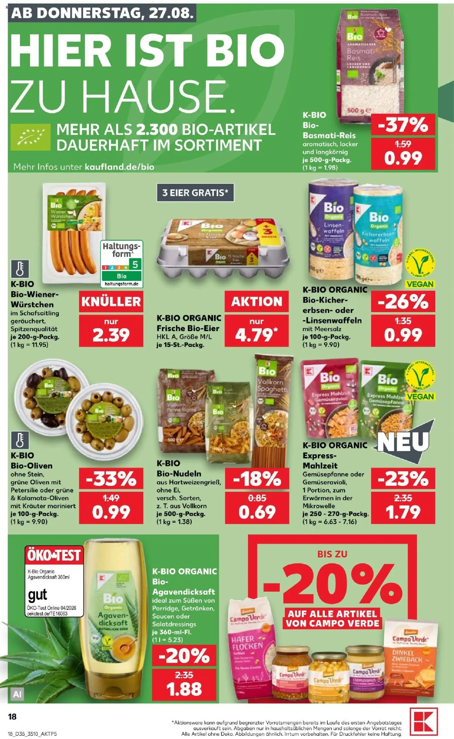 Kaufland Prospekt Leipzig – gültig ab 27.08.2026 | Seite: 18 | Produkte: Basmatireis, Eier, Petersilie, Erbsen