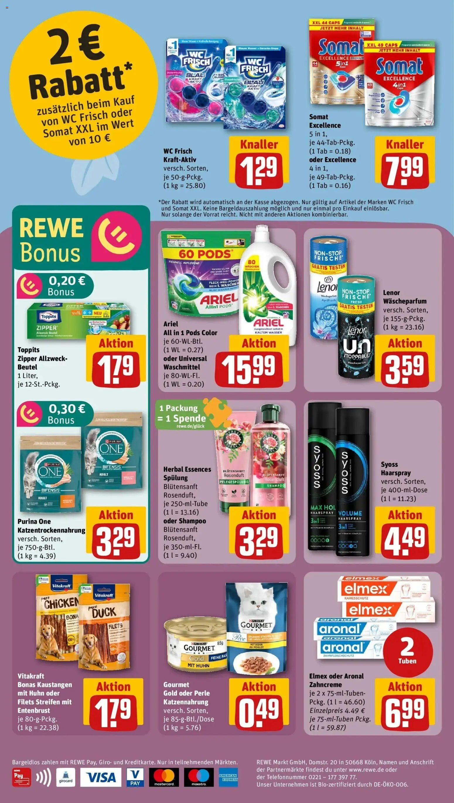 Rewe prospekt Bielefeld	 – gültig ab 22.02.2026 | Seite: 34 | Produkte: Purina one, Lenor, Ariel, Waschmittel