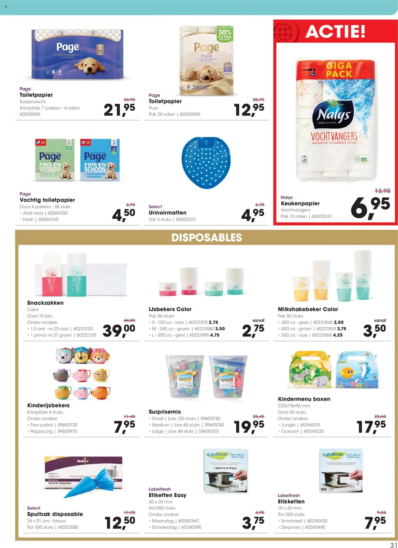 {H1} | Pagina: 31 | Producten: Keukenpapier, Zak, Box, Toiletpapier