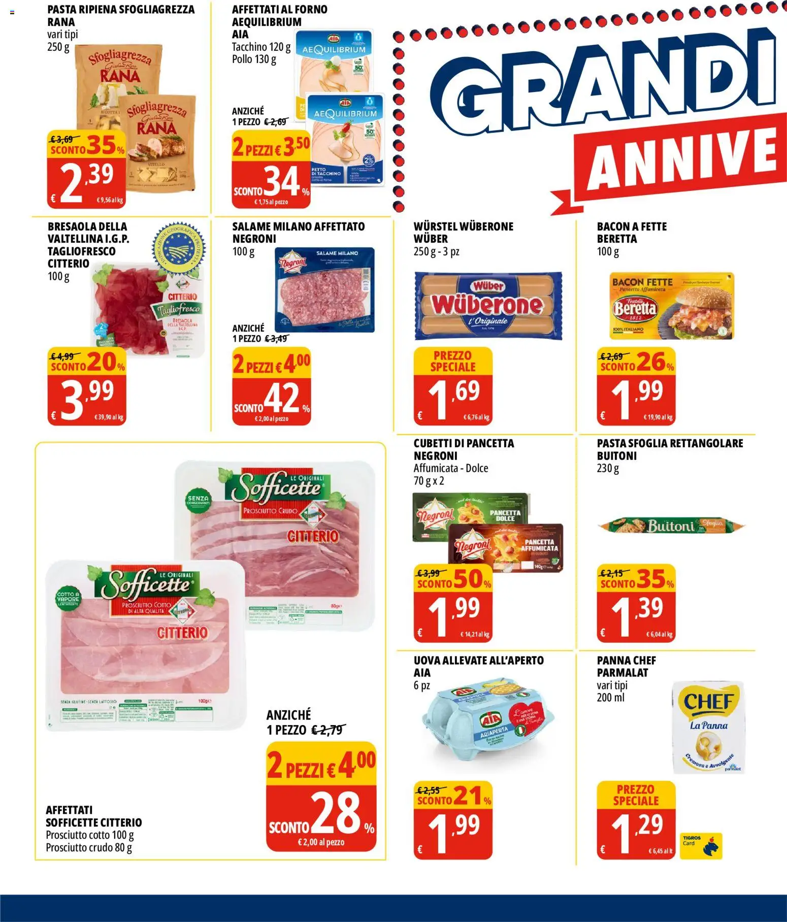 Volantino Tigros del 02/09/2026 | Pagina: 2 | Prodotti: Pollo, Pasta sfoglia, Prosciutto, Forno