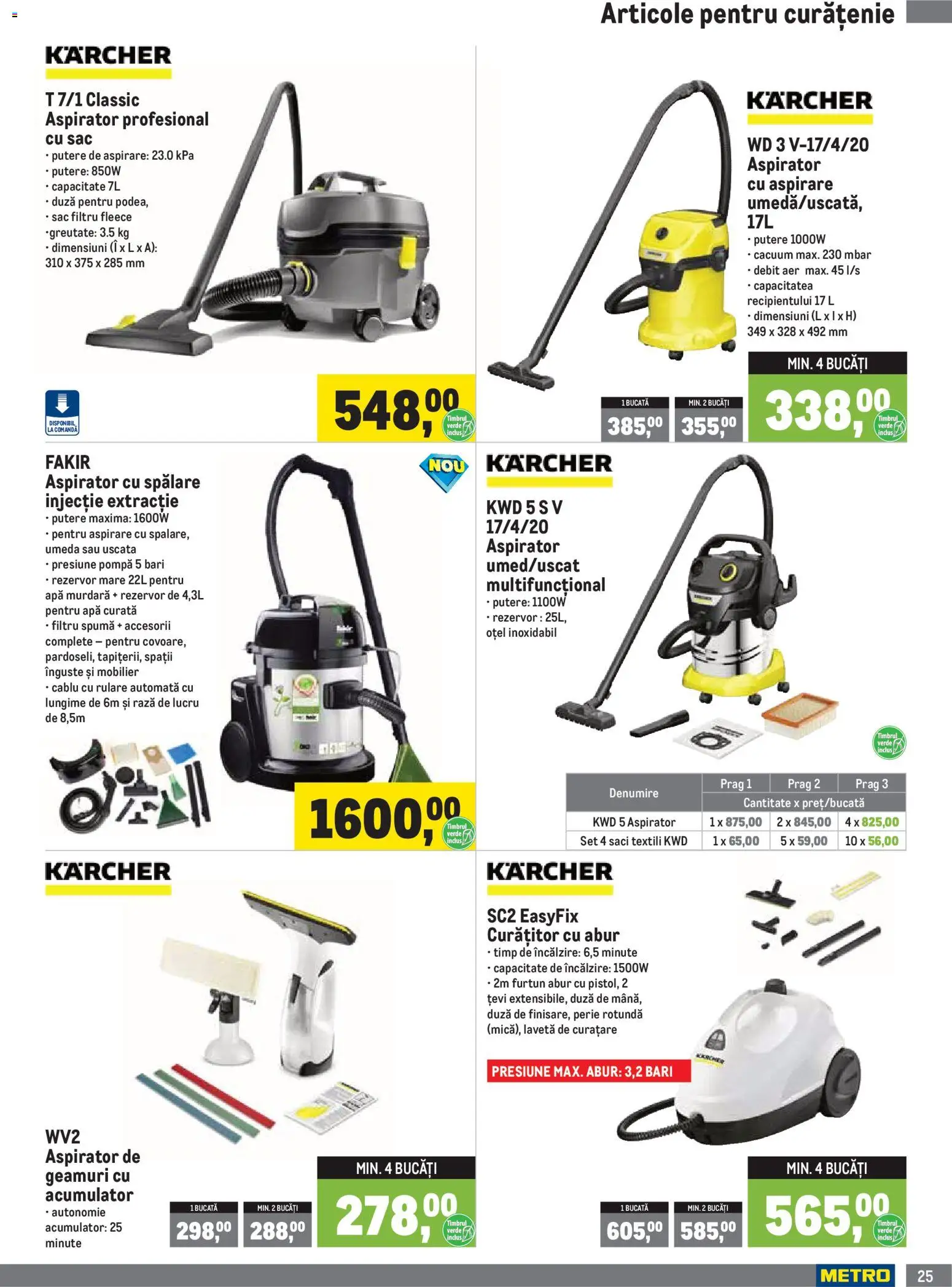 Noul catalog Metro – valabil de la 01.10.2026 | Pagină: 25 | Produse: Cablu, Aspirator, Sac, Apă