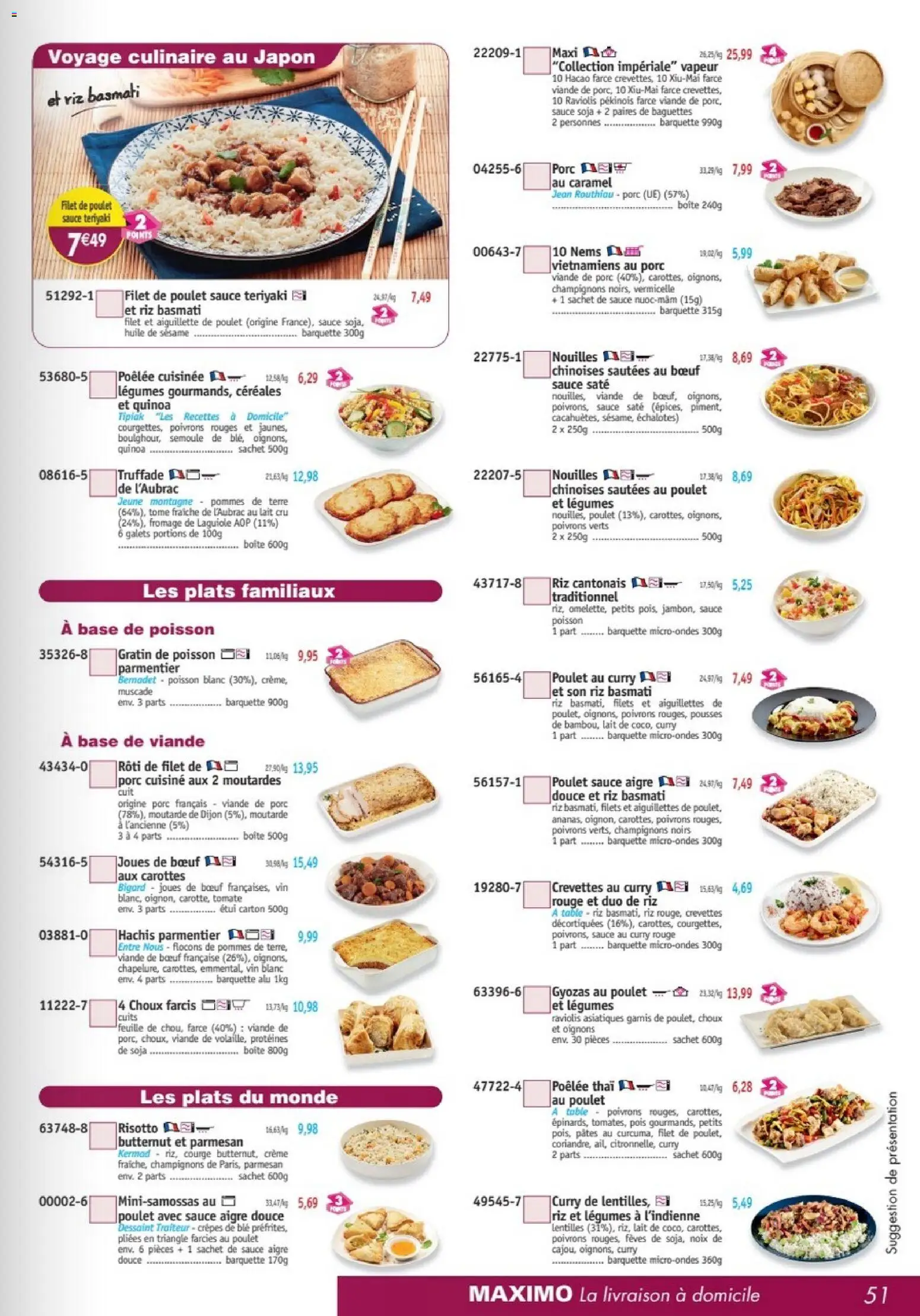 {H1} | Page: 51 | Produits: Raviolis, Porc, Pommes, Crème