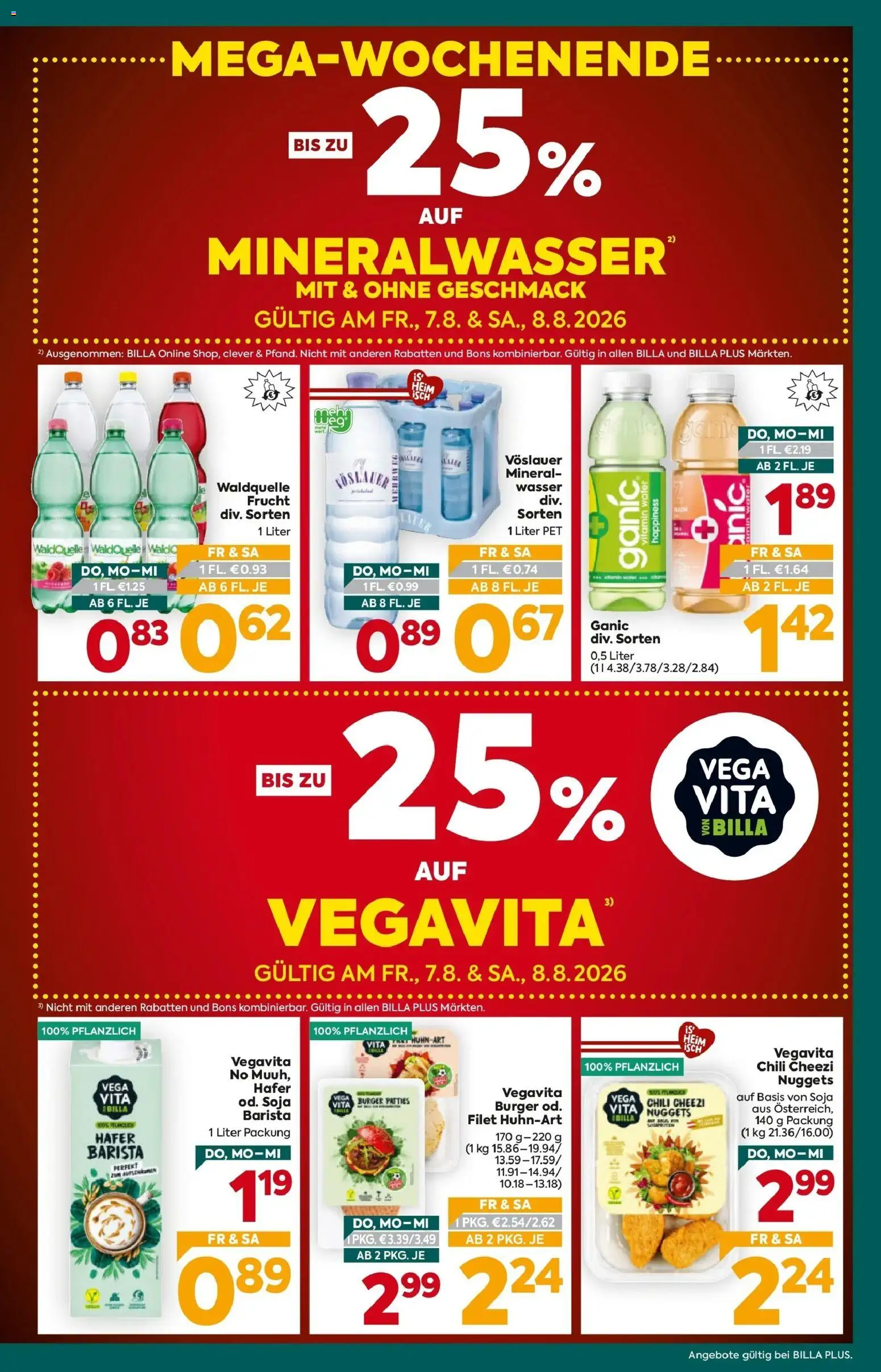 Billa Plus Flugblatt - Burgenland von 06.08.2026 - Aktuelle Angebote | Seite: 3 | Produkte: Burger, Wasser, Chili, Mineralwasser