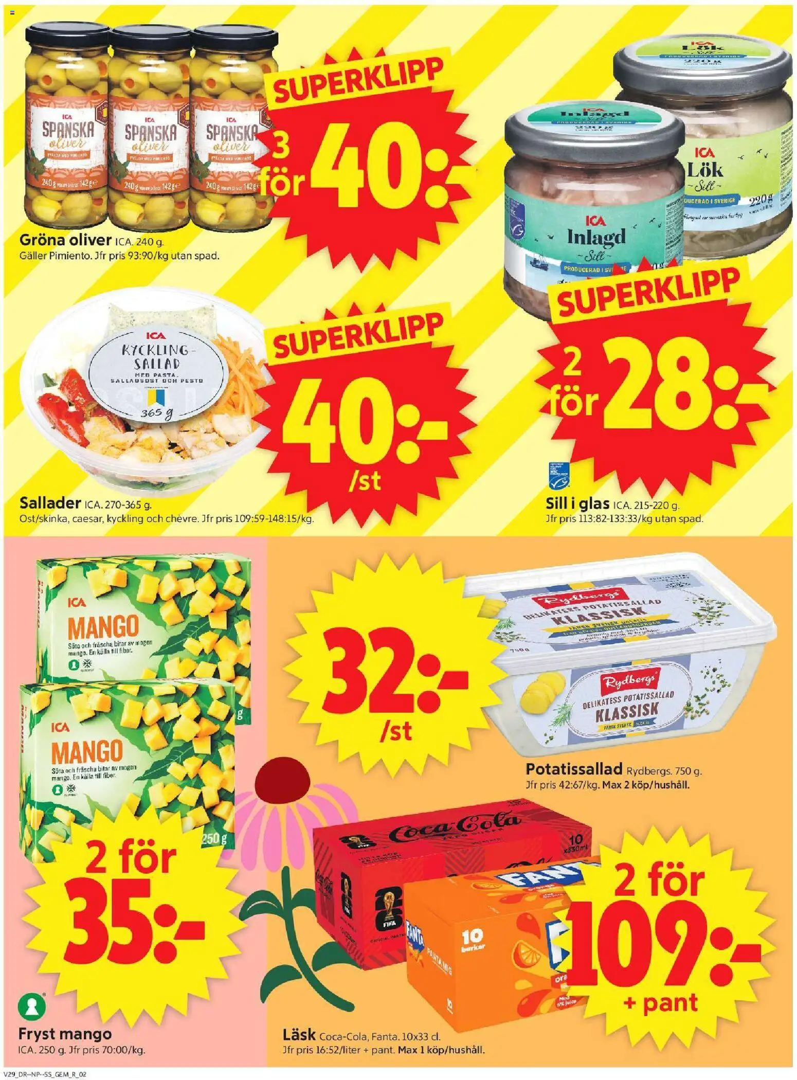 ICA Supermarket reklamblad aktuell från 13/07/2026 | Sida: 2 | Produkter: Potatissallad, Coca cola, Fanta, Sallad