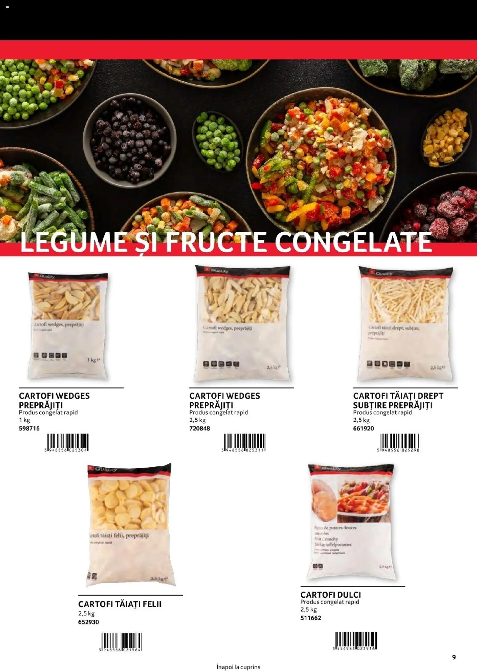 Noul catalog Selgros – valabil de la 01.08.2026 | Pagină: 9 | Produse: Fructe congelate, Cartofi dulci, Cartofi, Legume