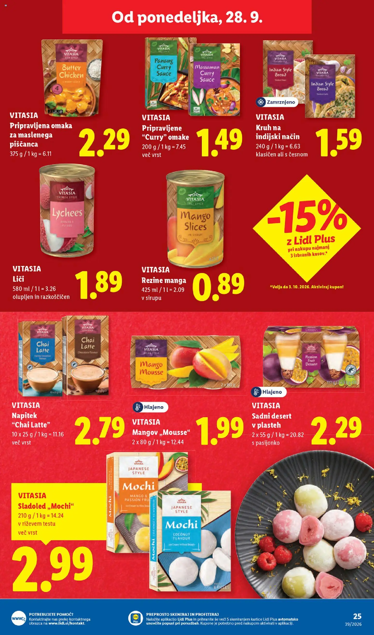 Novi Lidl katalog ponudbe – veljaven od 24.09.2026 | Stran: 45 | Izdelki: Mochi, Sladoled, Omaka, Mango
