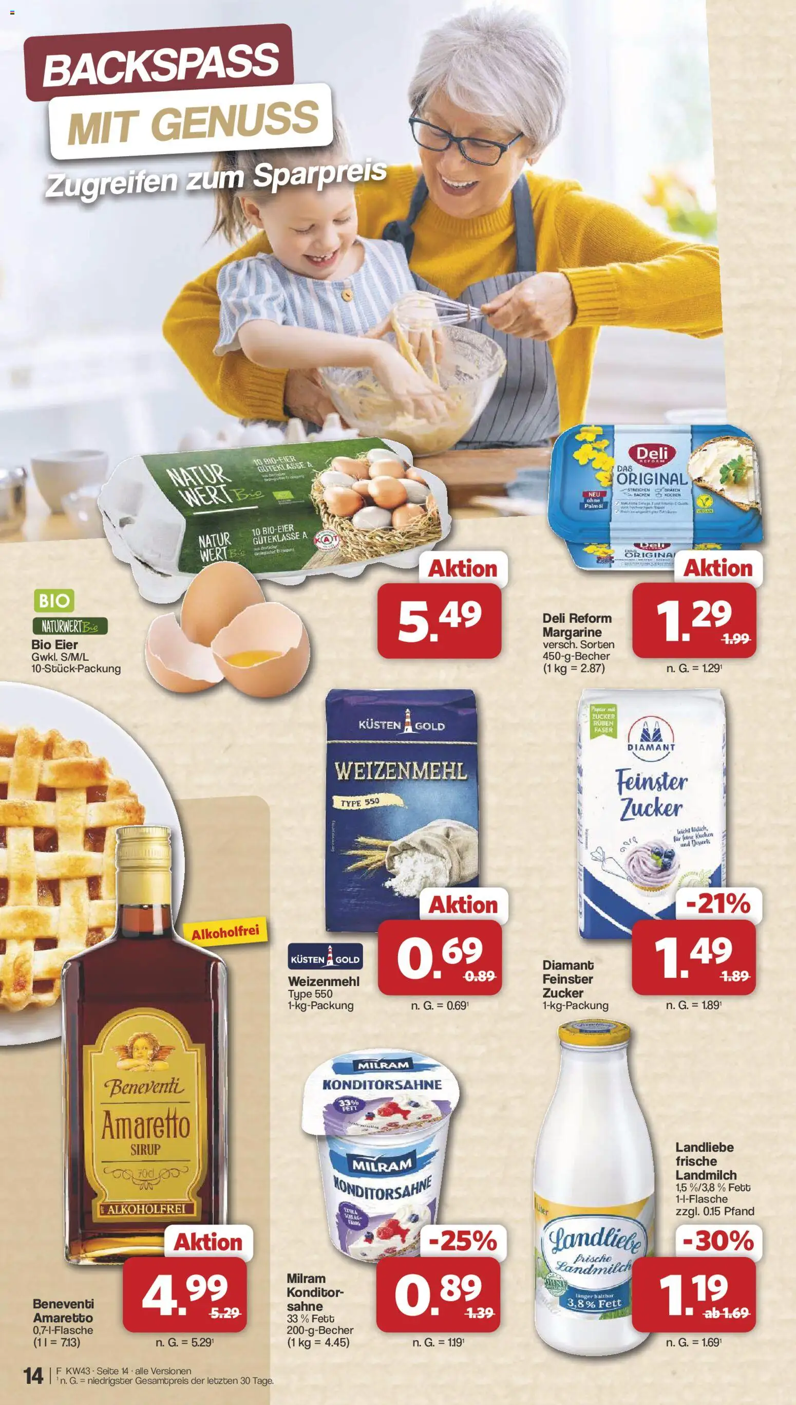Famila Nordwest Prospekt – gültig ab 19.10.2026 | Seite: 14 | Produkte: Eier, Sirup, Kuchen, Deli reform