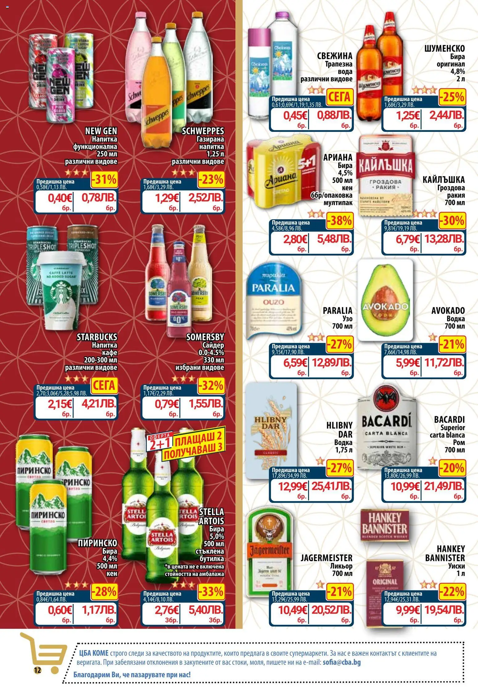 {H1} | Страница: 13 | Продукти: Водка, Уиски, Вода, Напитка