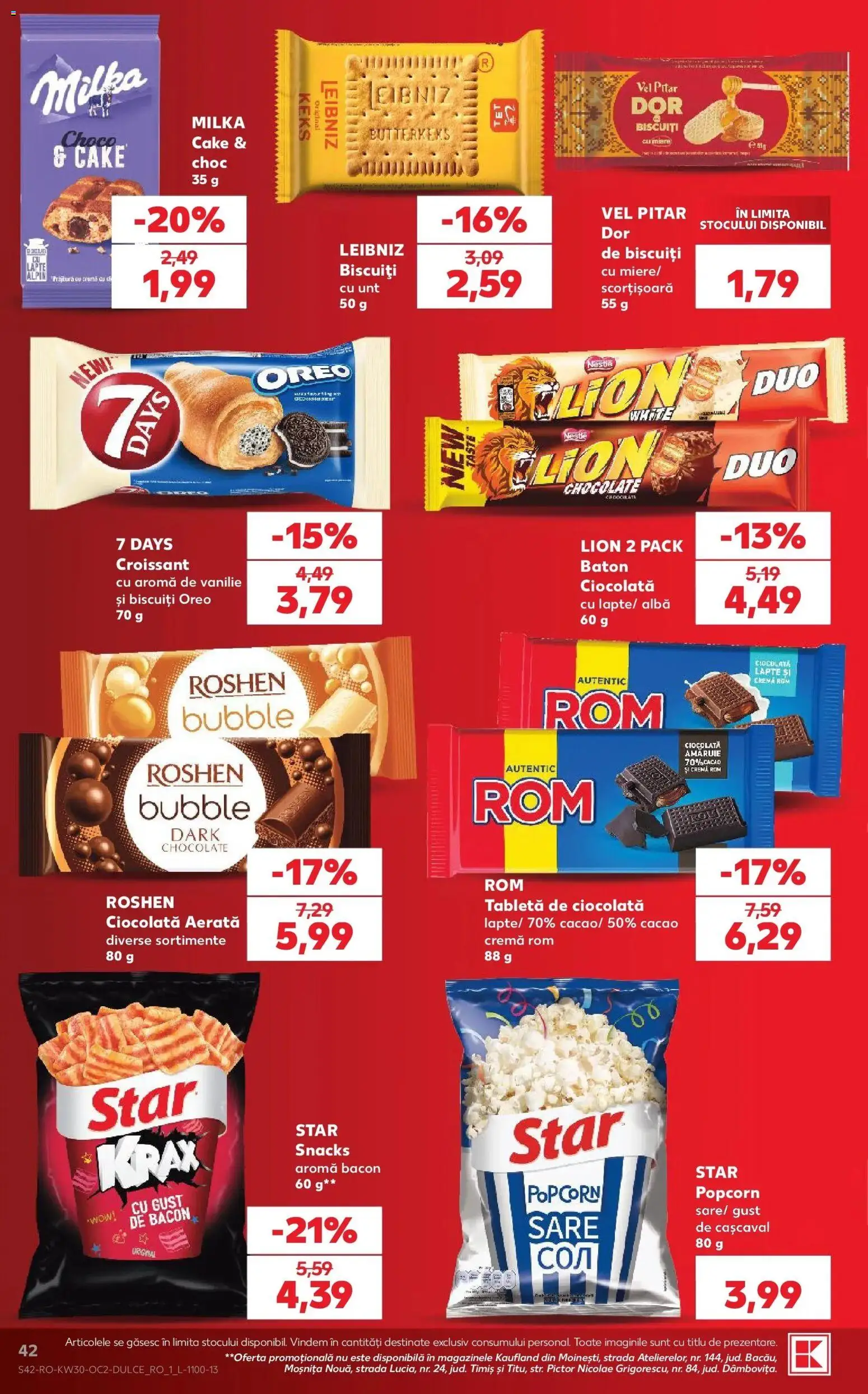 Noul catalog Kaufland – valabil de la 22.07.2026 | Pagină: 42 | Produse: Tabletă, Cașcaval, Ciocolată, Biscuiți