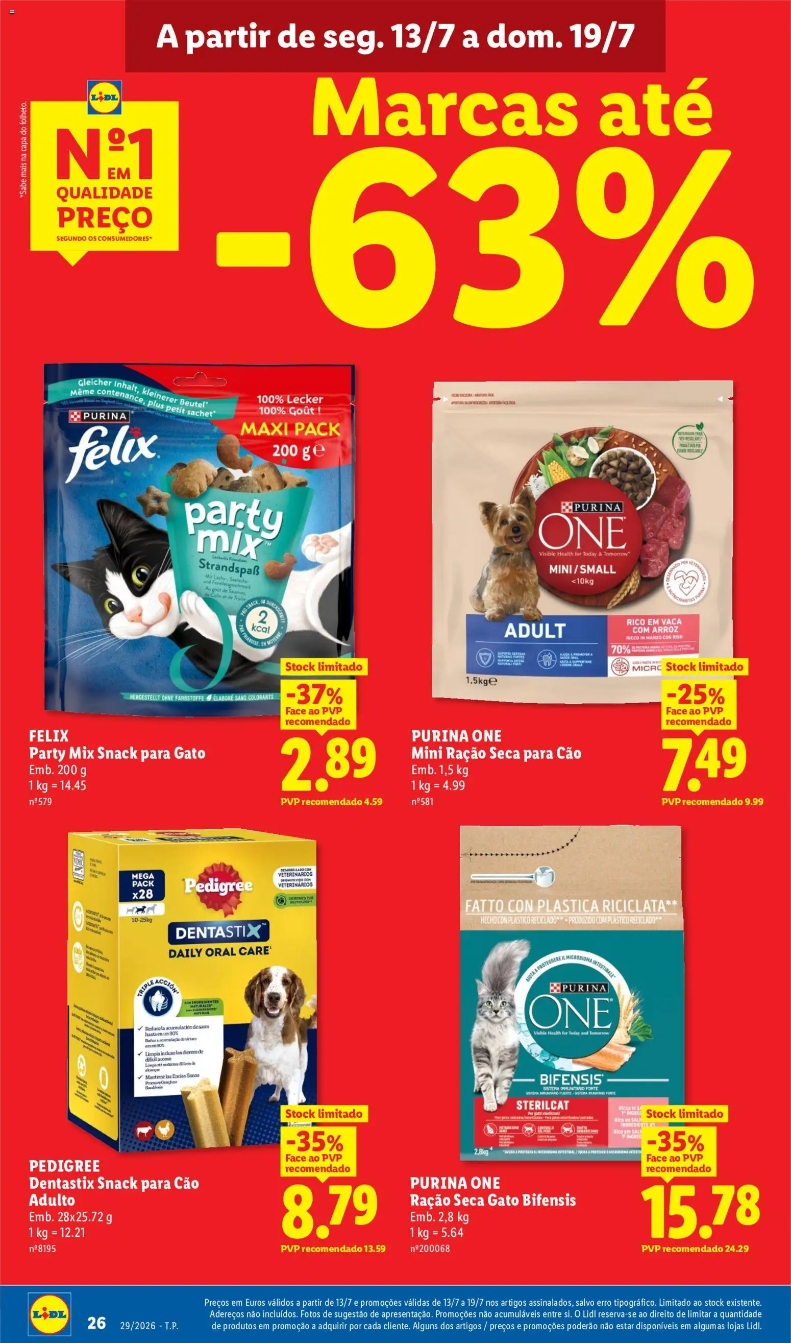 Lidl folheto │ válido de 13/07/2026 | Página: 24 | Produtos: Purina one, Ração, Arroz