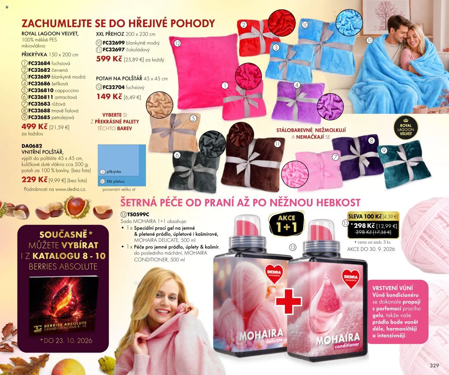 Nové Dedra akcie – leták je platný od 01.09.2026 | Strana: 29 | Produkty: Prikrývka, Prací gél, Cappuccino
