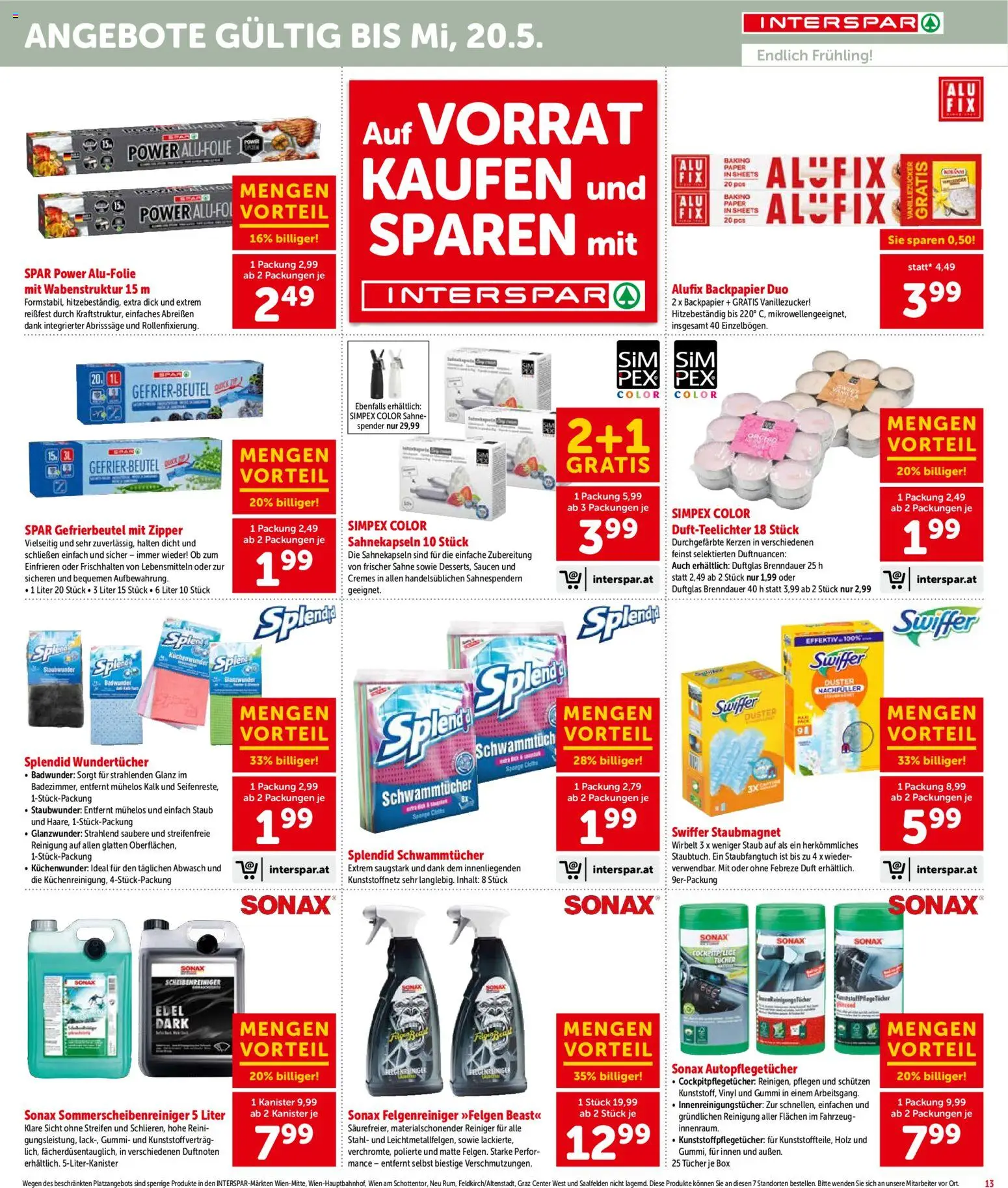 Interspar Flugblatt- Wien gültig ab 30.04.2026 | Seite: 14 | Produkte: Sahne, Box, Duft
