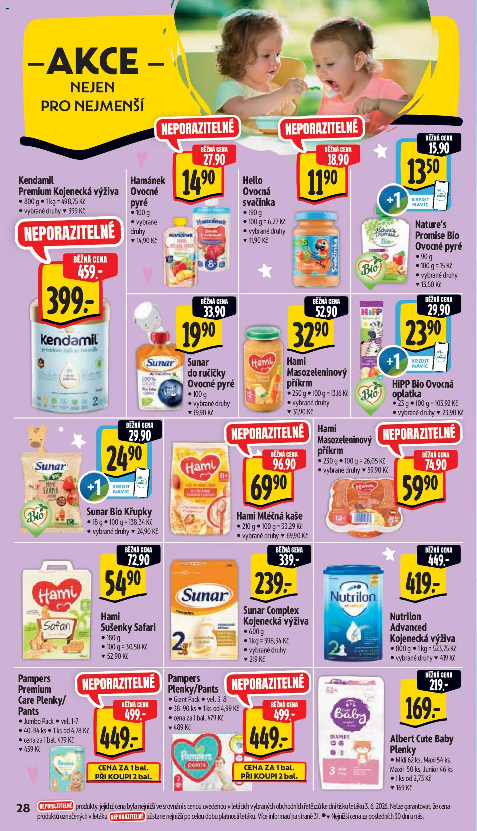 Albert leták - Hypermarket od 10.06.2026 | Strana: 38 | Produkty: Sunar, Pampers, Kendamil, Křupky