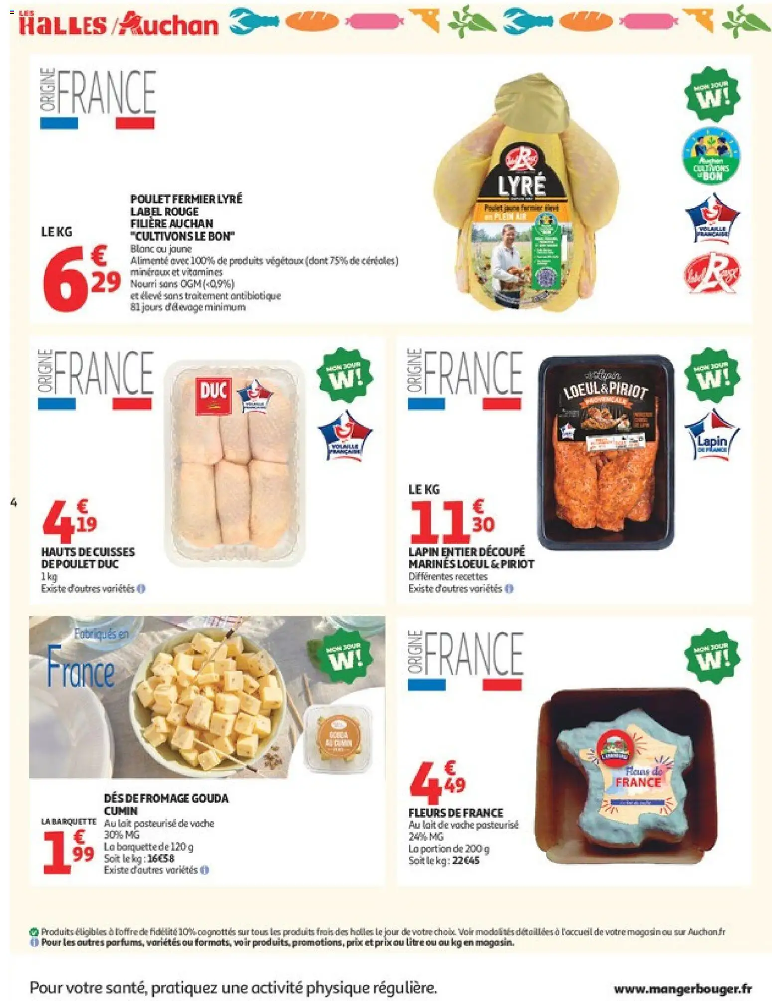 {H1} | Page: 4 | Produits: Cuisses de poulet, Lapin, Cumin, Céréales