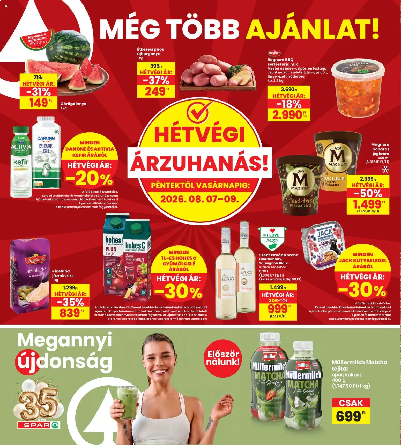 Interspar akciós ujság - amely érvényes a következő dátumtól: 2026.08.06. | Oldal: 20 | Termékek: Sertéstarja, Magnum, Jázmin rizs, Kokusz