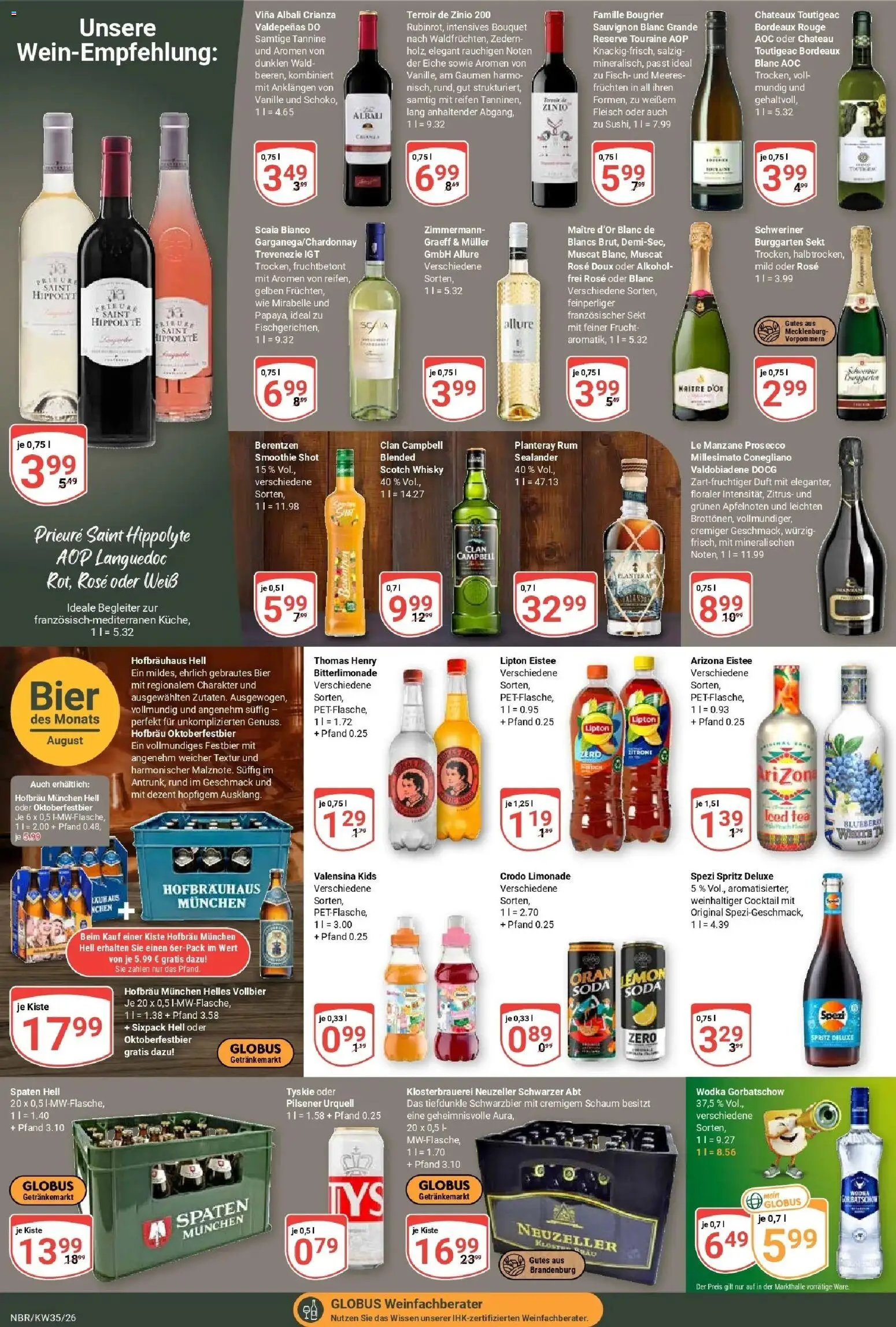 Globus Prospekt Neubrandenburg (ab 24.08.2026) » Angebote online | Seite: 16 | Produkte: Bier, Prosecco, Fleisch, Berentzen