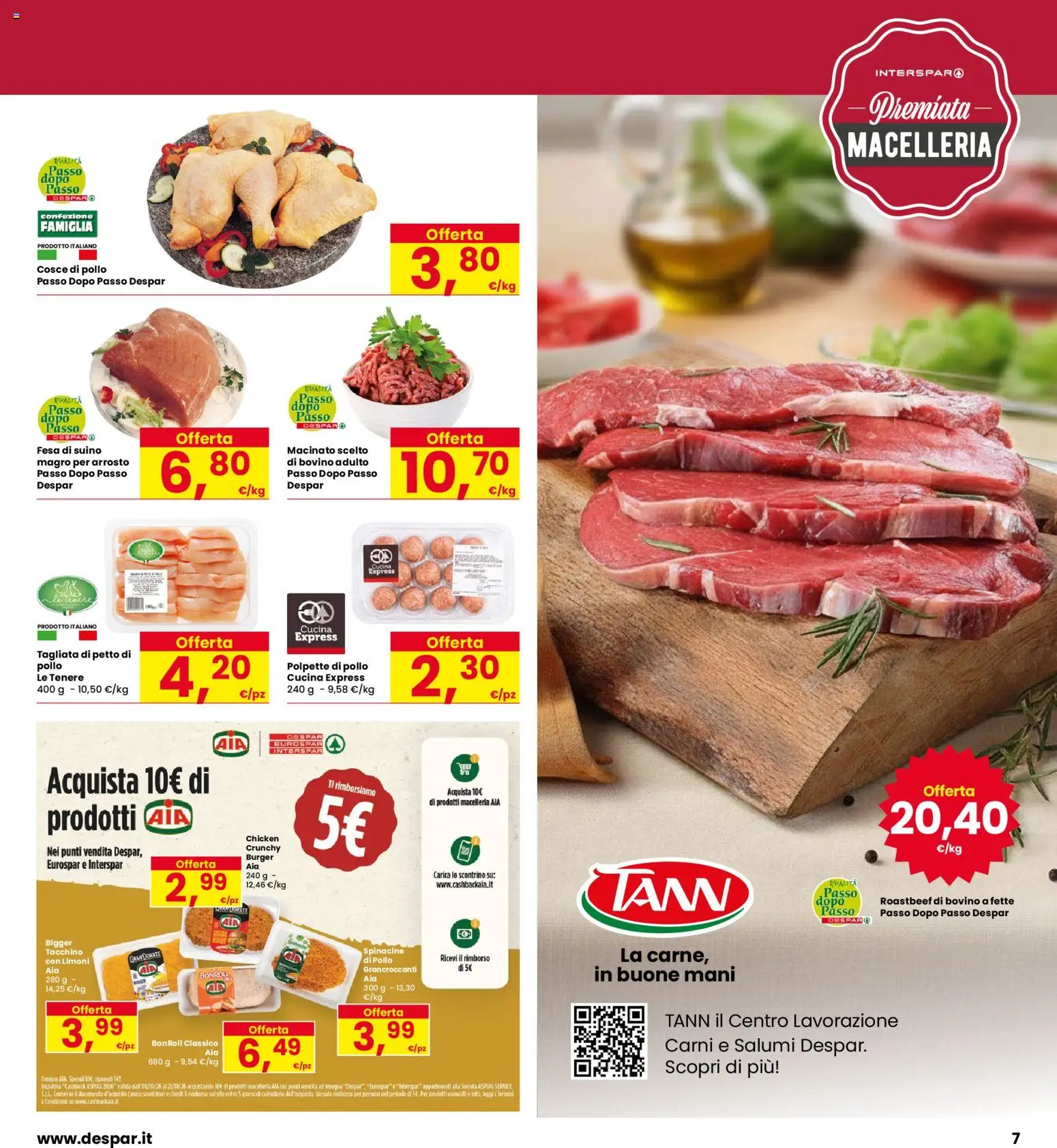 Volantino Eurospar del 08/10/2026 | Pagina: 7 | Prodotti: Pollo, Tacchino, Limoni, Macinato