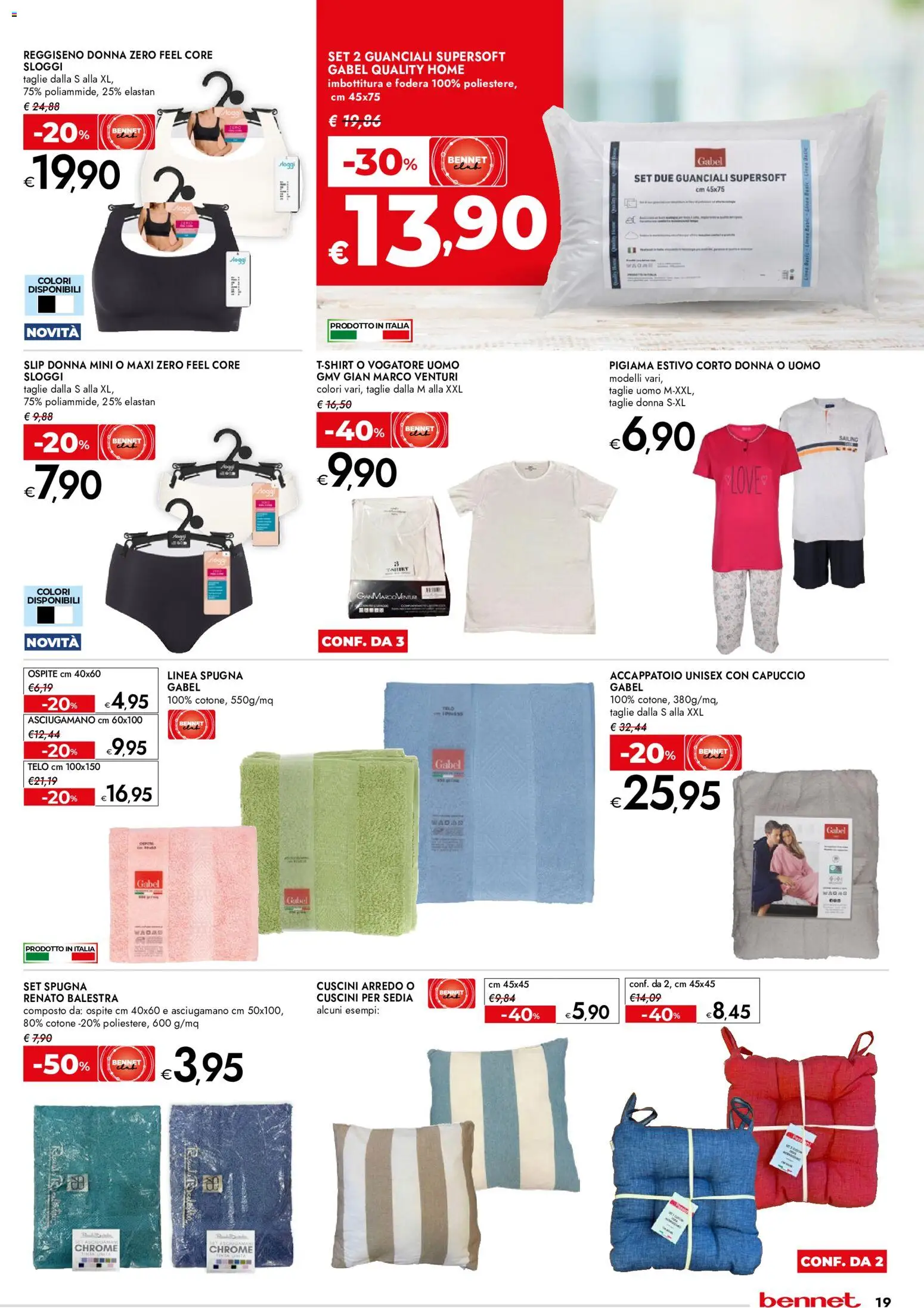Volantino bennet del 09/07/2026 | Pagina: 19 | Prodotti: Reggiseno, Pigiama, Accappatoio, Sedia
