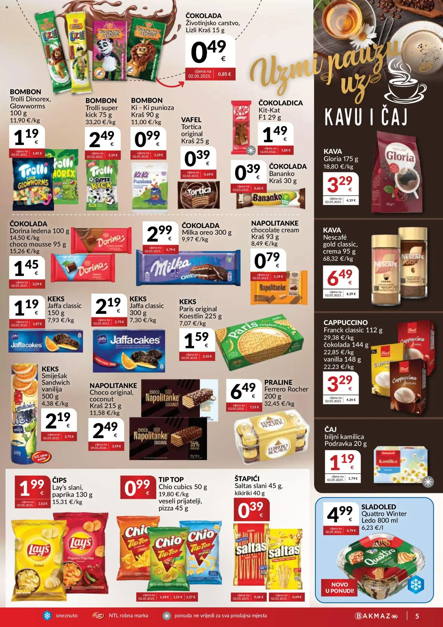 Bakmaz katalog | vrijedi od 21.10.2026 | Stranica: 5 | Proizvodi: Dorina, Oreo, Kitkat, Podravka
