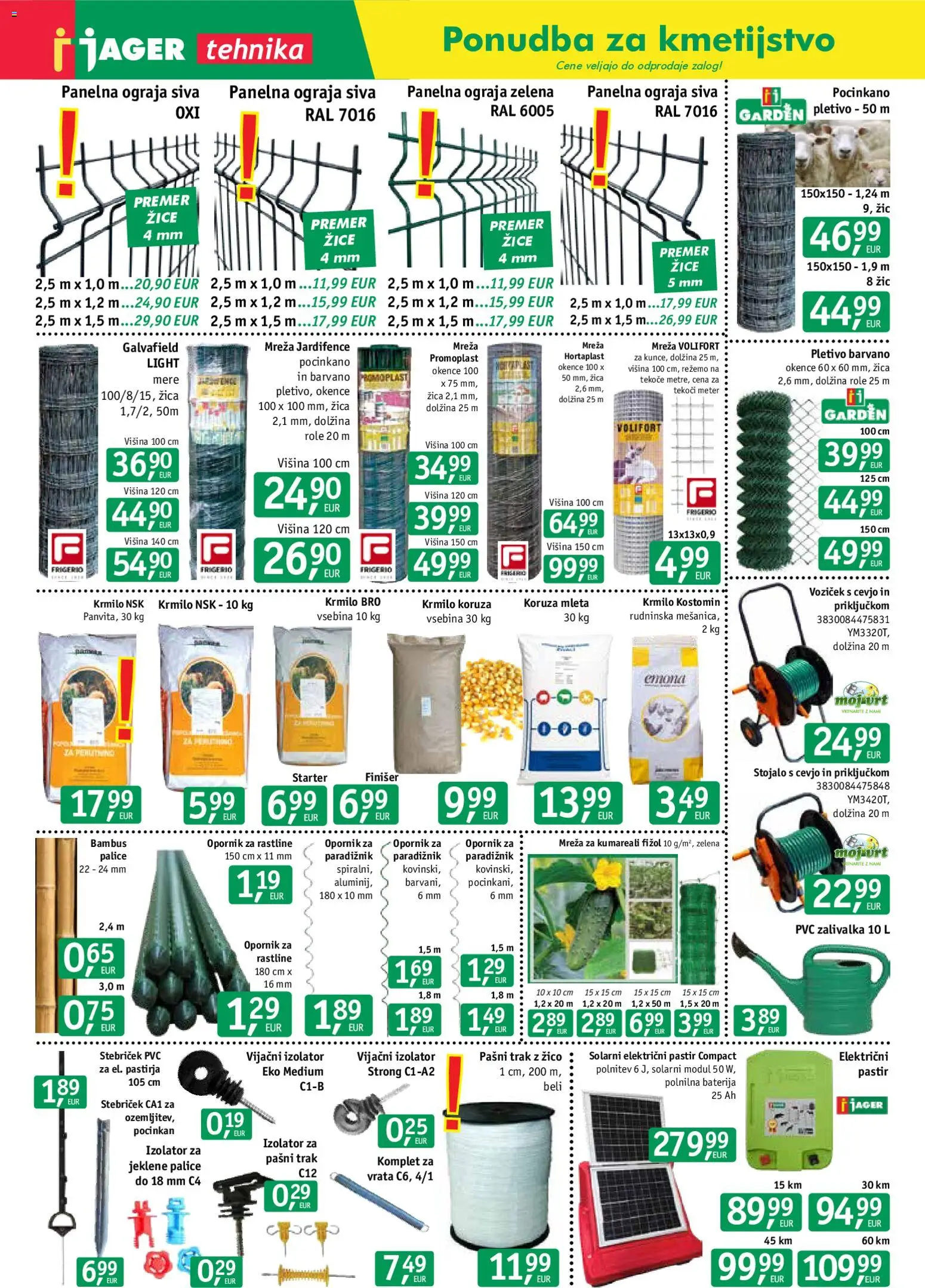 Novi Jager katalog ponudbe – veljaven od 03.06.2026 | Stran: 7 | Izdelki: Koruza, Ograja, Voziček, Vrata
