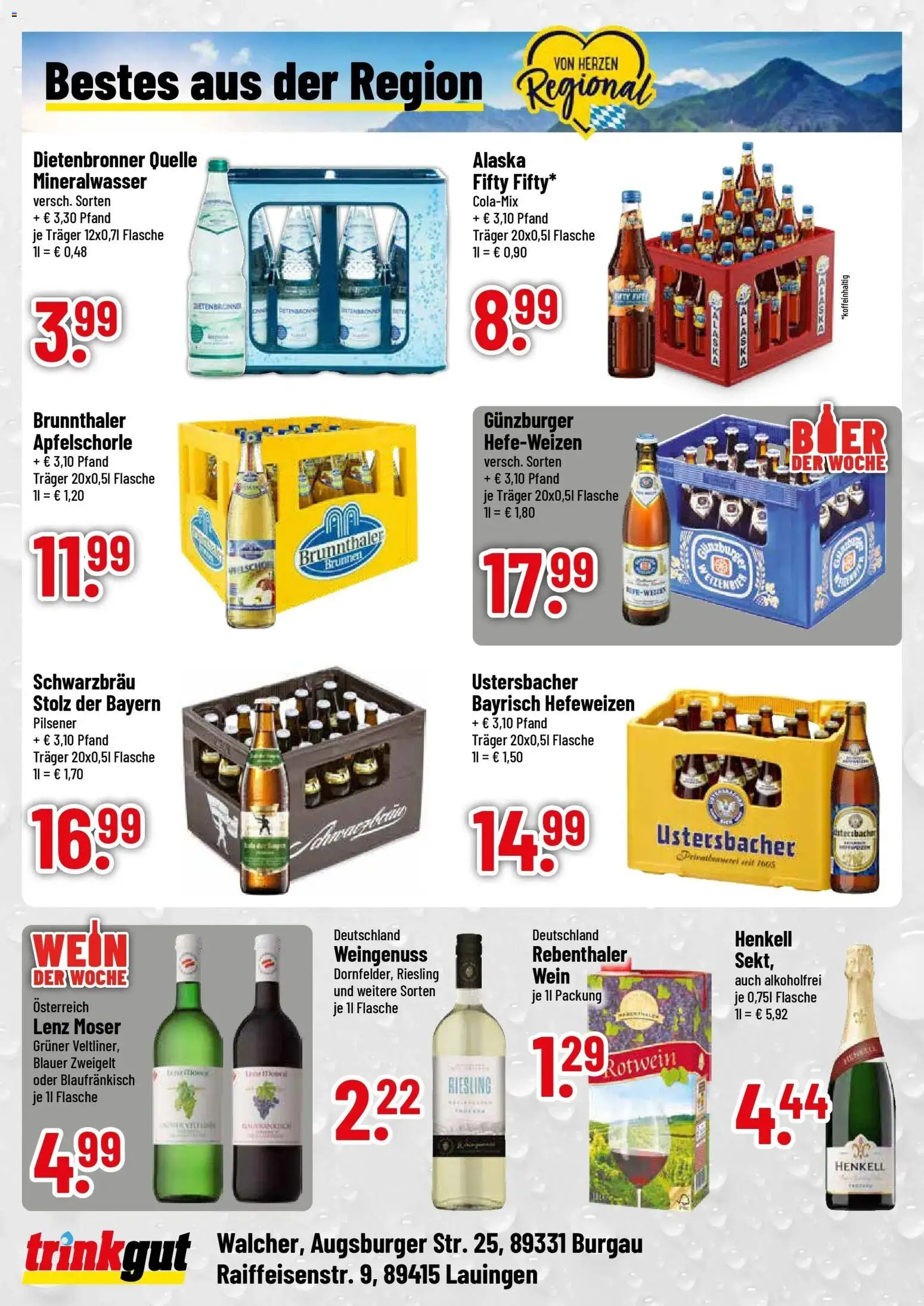 Trinkgut Prospekt Lauingen (ab 07.09.2026) » Angebote online | Seite: 4 | Produkte: Sekt, Mineralwasser, Wein