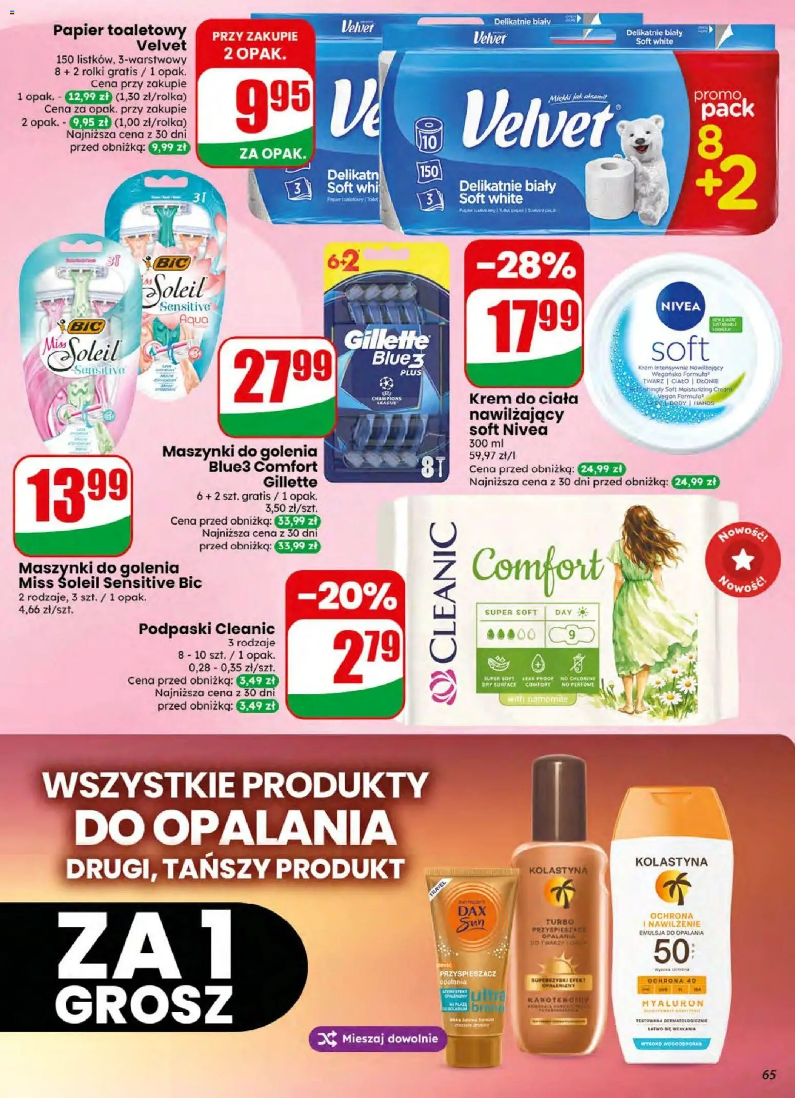 Dino gazetka od 05.08.2026 | Strona: 65 | Produkty: Gillette, Papier toaletowy, Krem do ciała, Krem