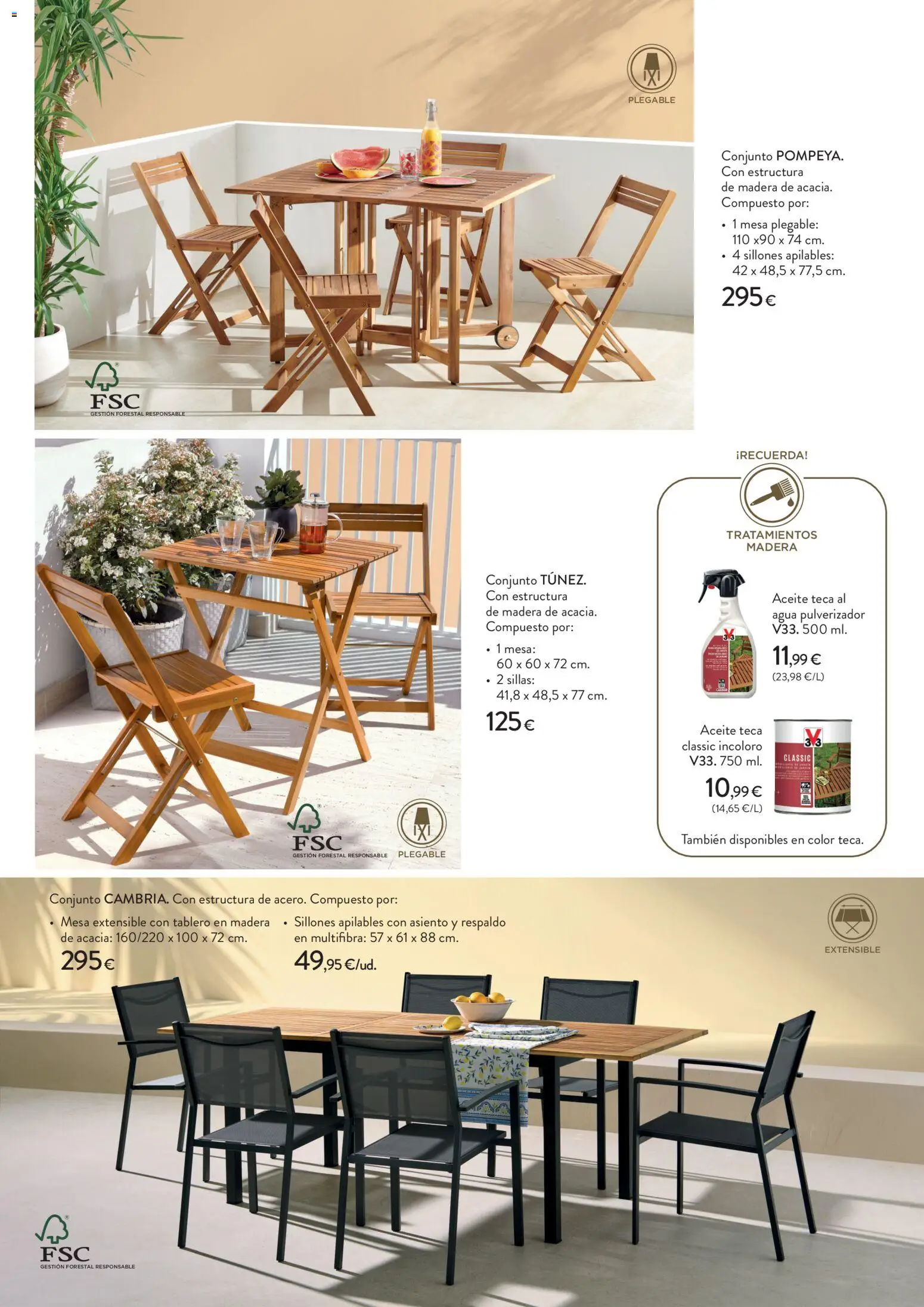 Hipercor Terraza y jardín │ válido desde el 16.03.2026 | Página: 5 | Productos: Mesa extensible, Aceite, Mesa