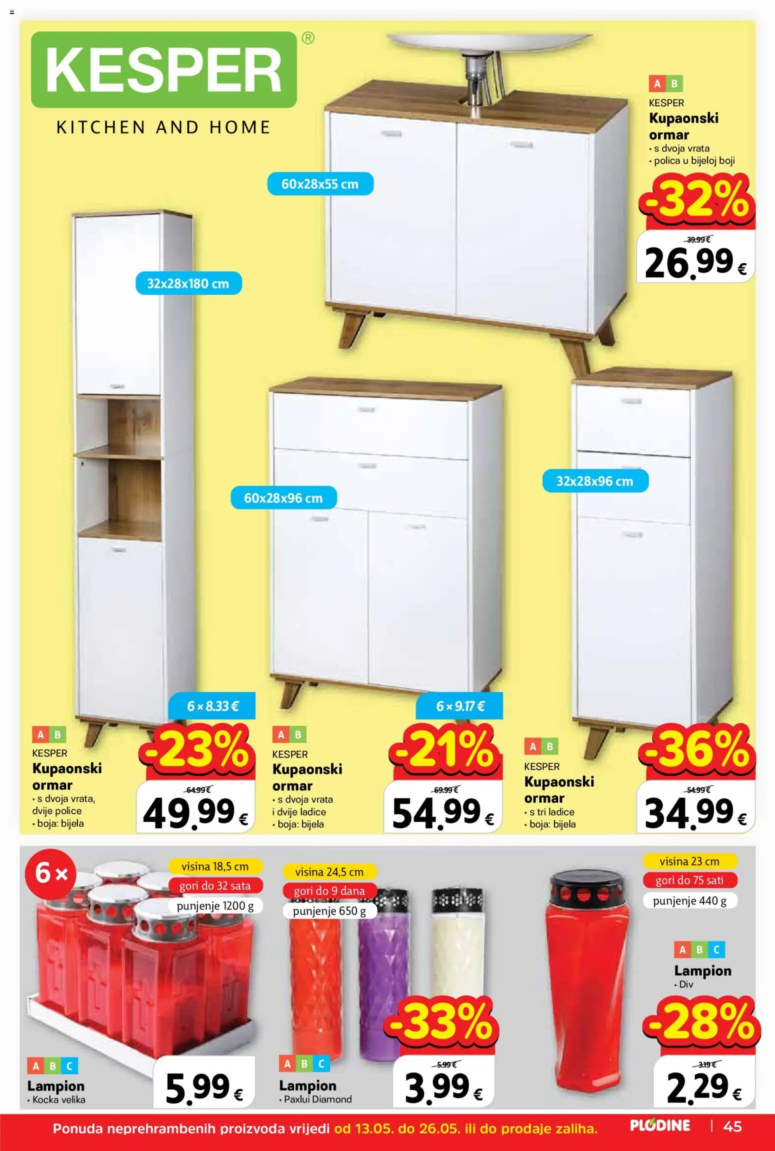 Plodine katalog | vrijedi od 13.05.2026 | Stranica: 45 | Proizvodi: Ormar, Vrata, Ladice, Lampion