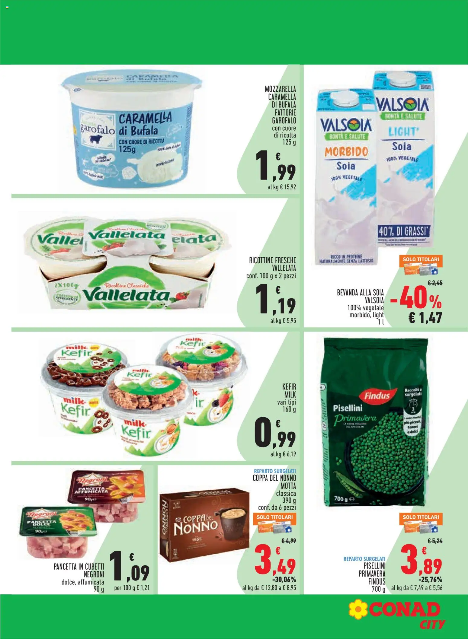 Volantino Conad del 01/10/2026 | Pagina: 3 | Prodotti: Garofalo, Mozzarella, Ricotta, Senza lattosio