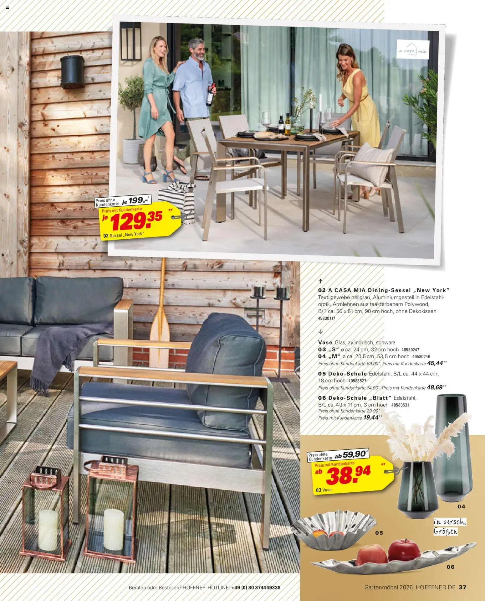 Höffner Prospekt Gartenmöbel – gültig ab 27.03.2026 | Seite: 37 | Produkte: Sessel, Gartenmöbel, Vase