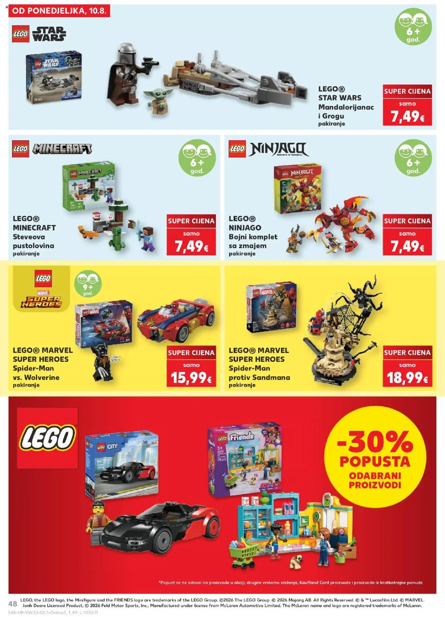 Kaufland katalog | vrijedi od 10.08.2026 | Stranica: 48 | Proizvodi: Minecraft, LEGO Friends, Spiderman, Lego