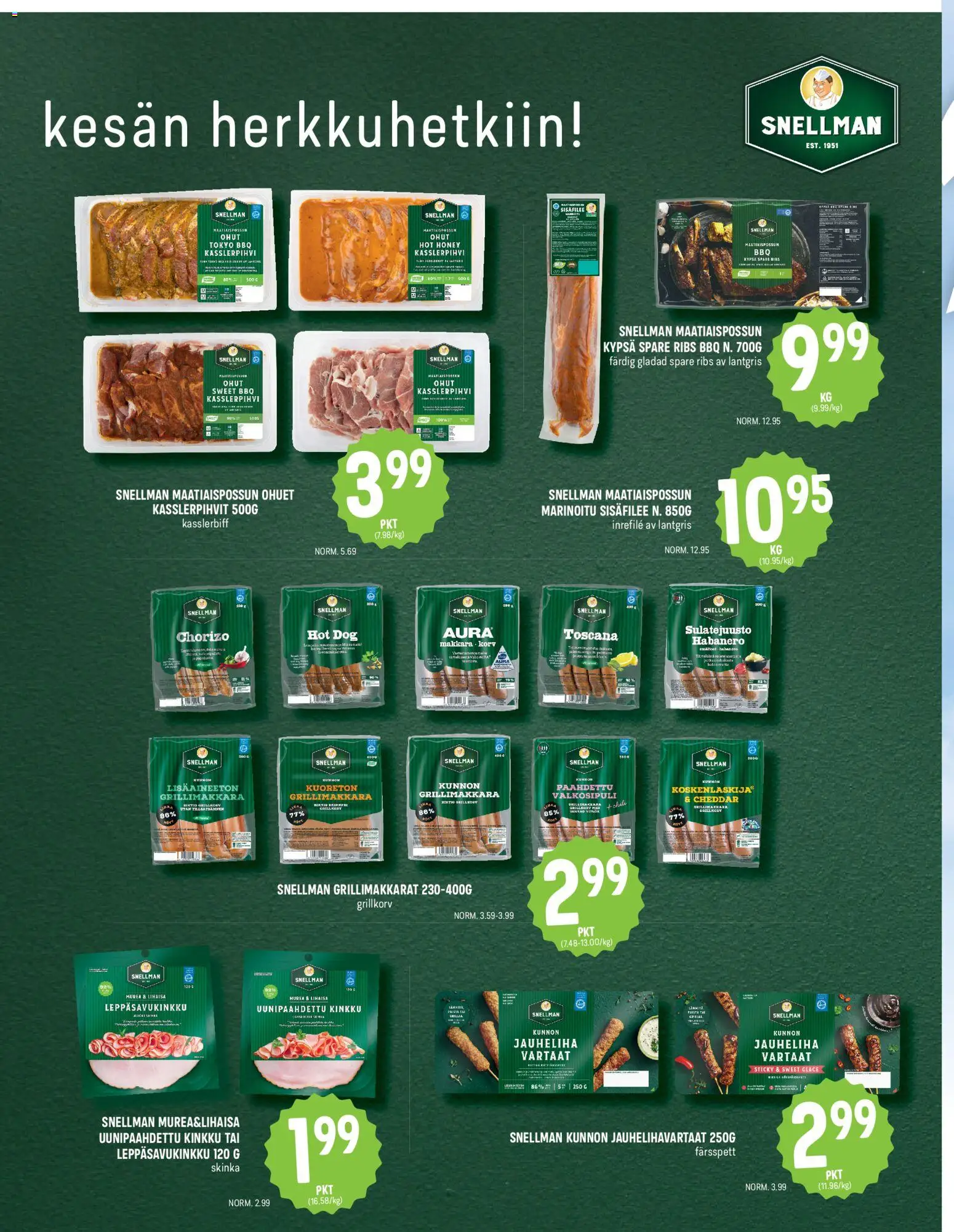 Halpa Halli - HalpaHallin viikkokuvasto 24 - 2026 – voimassa 10.06.2026 alkaen | Sivu: 2 | Tuotteet: Jauheliha, Chorizo, Grillimakkara, Hot dog