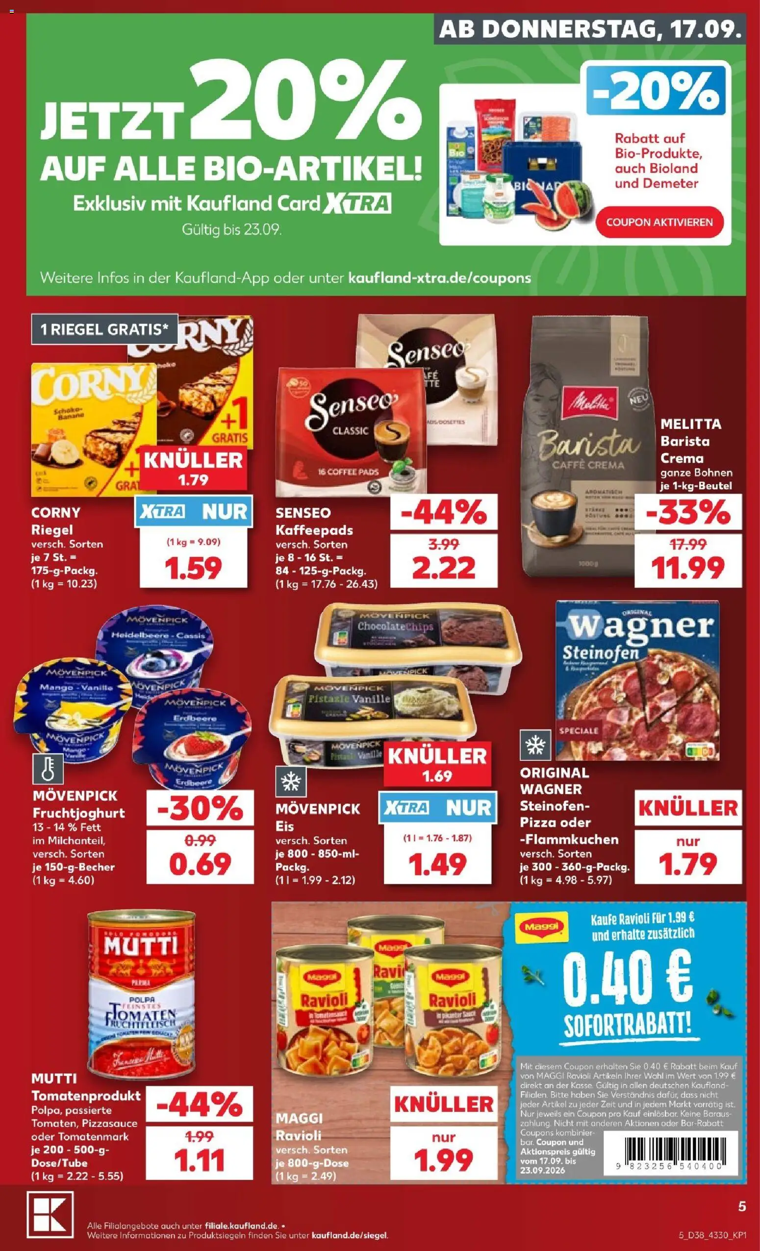 Kaufland Prospekt Berlin – gültig ab 17.09.2026 | Seite: 5 | Produkte: Senseo, Kaffeepads, Maggi, Fruchtjoghurt