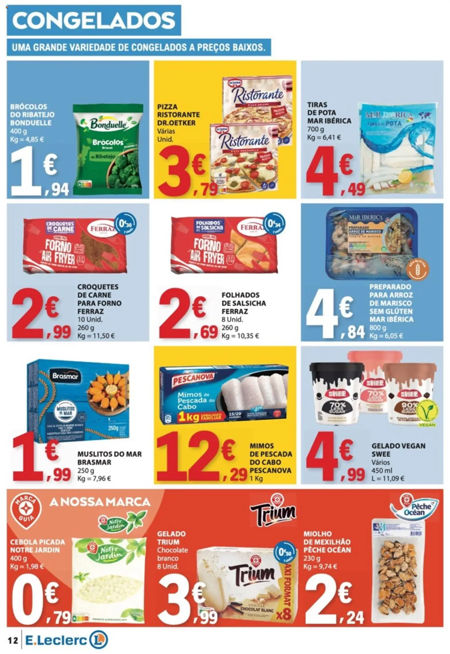 E.Leclerc folheto │ válido de 01/10/2026 | Página: 12 | Produtos: Cabo, Air fryer, Salsicha, Arroz
