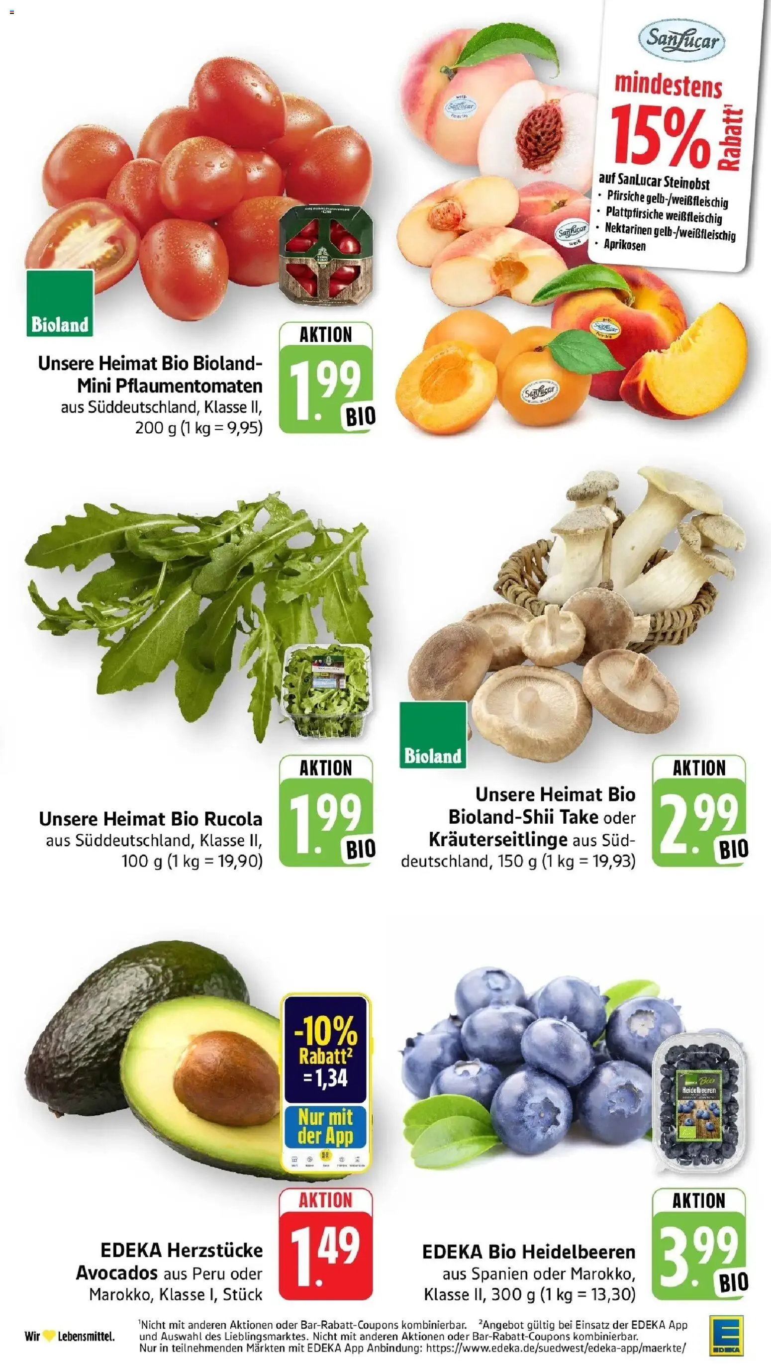 Edeka prospekt Heppenheim – gültig ab 13.07.2026 | Seite: 9 | Produkte: Nektarinen, Rucola, Heidelbeeren