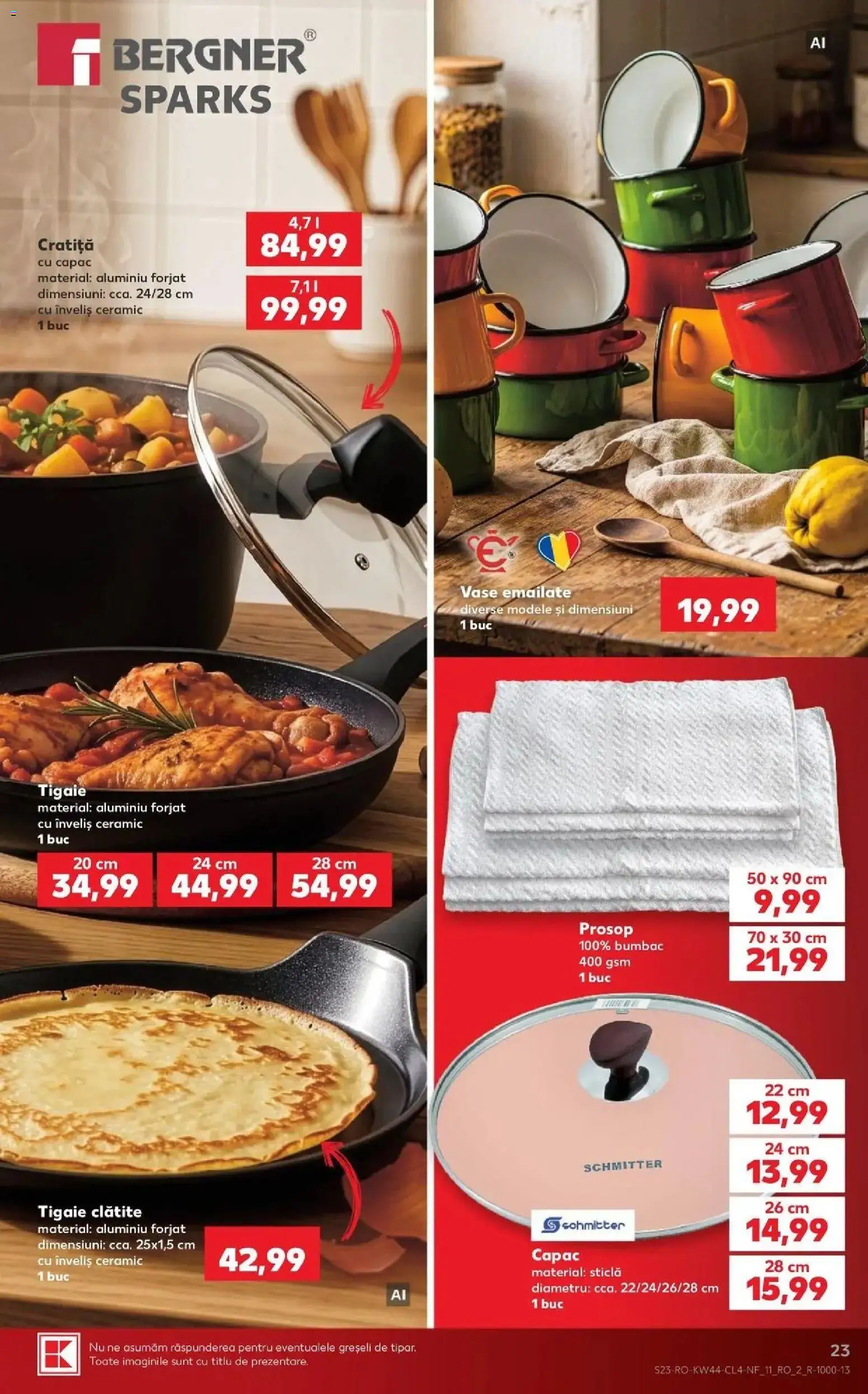 Kaufland Curtea de Argeș 28.10.2026 - Revista si Oferta | Pagină: 23 | Produse: Tigaie, Cratiță, Vase, Clătite