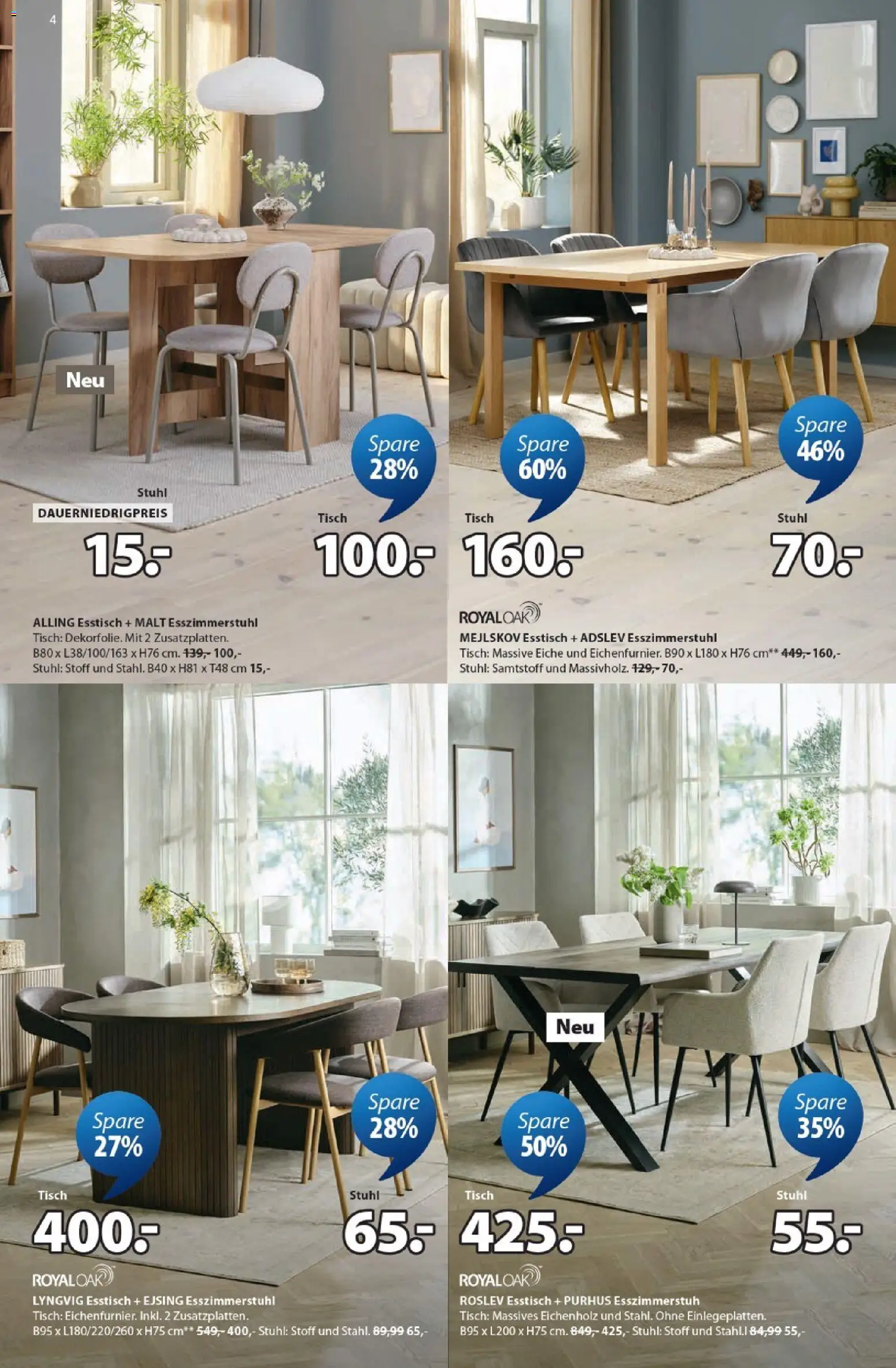 Prospekt JYSK – gültig ab 18.09.2026 | Seite: 4 | Produkte: Esstisch, Tisch, Stuhl