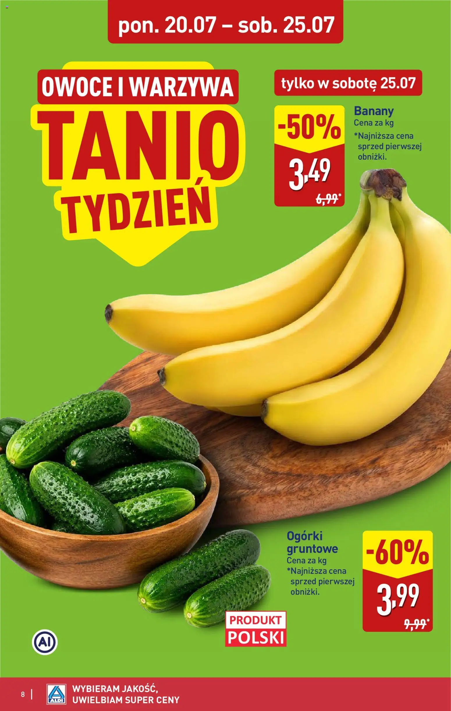 Aldi Polsko leták od 20.07.2026 | Strana: 8 | Produkty: Banány
