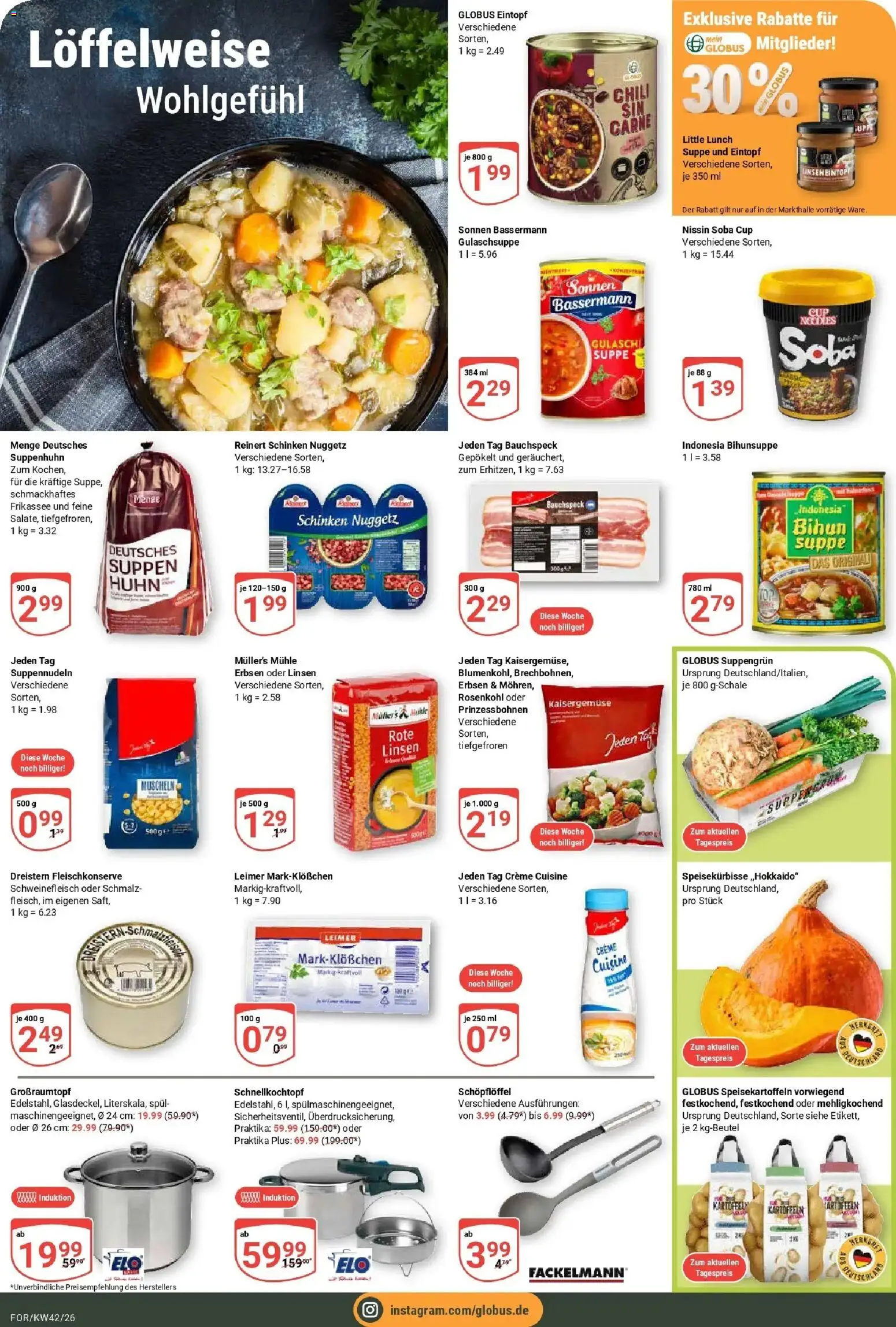 Globus Prospekt Forchheim (ab 12.10.2026) » Angebote online | Seite: 16 | Produkte: Mühle, Creme, Kartoffeln, Schinken