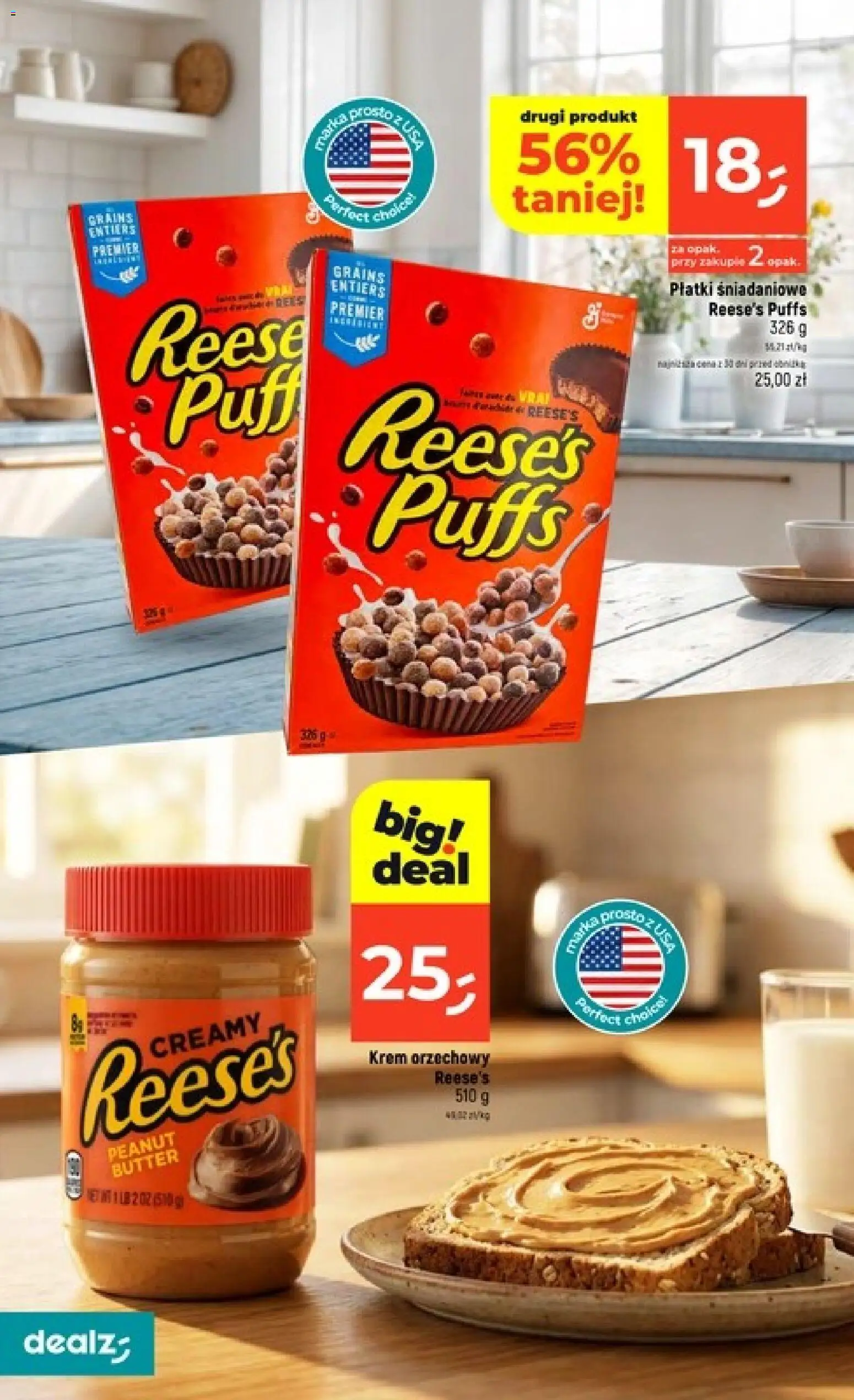 Dealz gazetka od 09.07.2026 | Strona: 14 | Produkty: Krem orzechowy, Reese's, Płatki, Krem